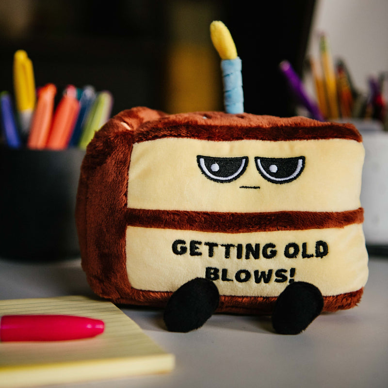 "Getting Old Blows" Birthday Cake Plush