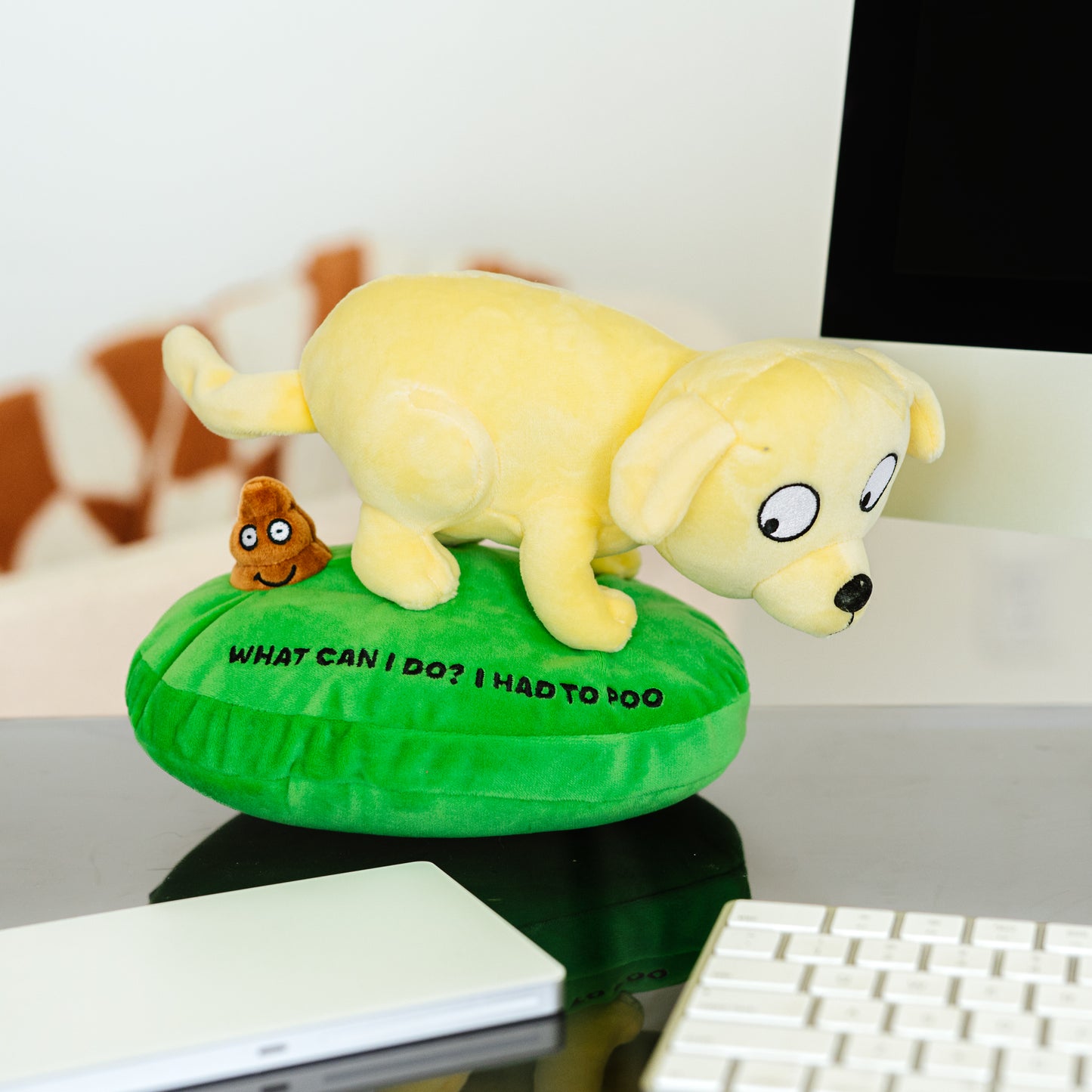 "What Can I Do? I Had to Poo" Pooping Dog Plushie