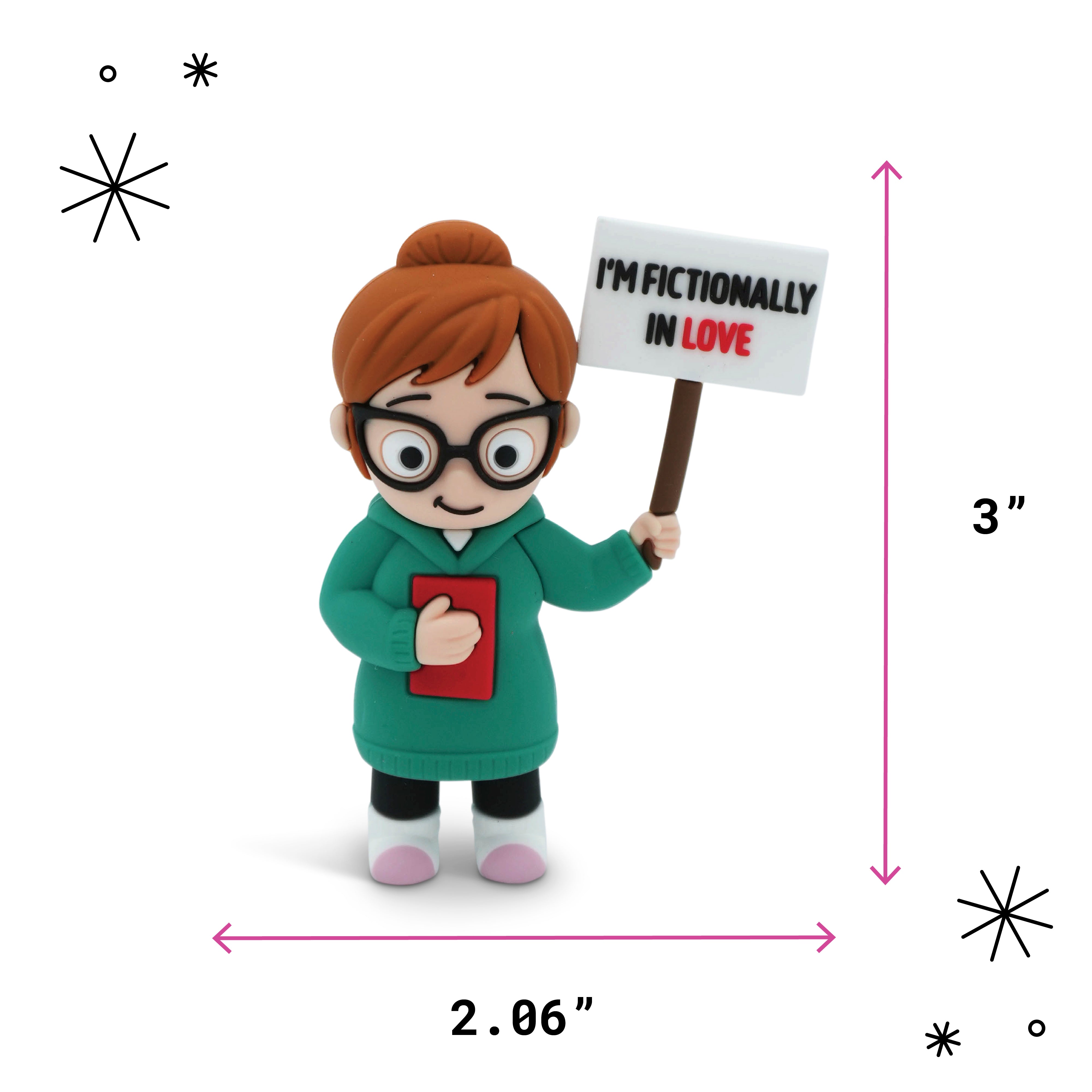 "I'm Fictionally In Love" Book Lover Desk Figure