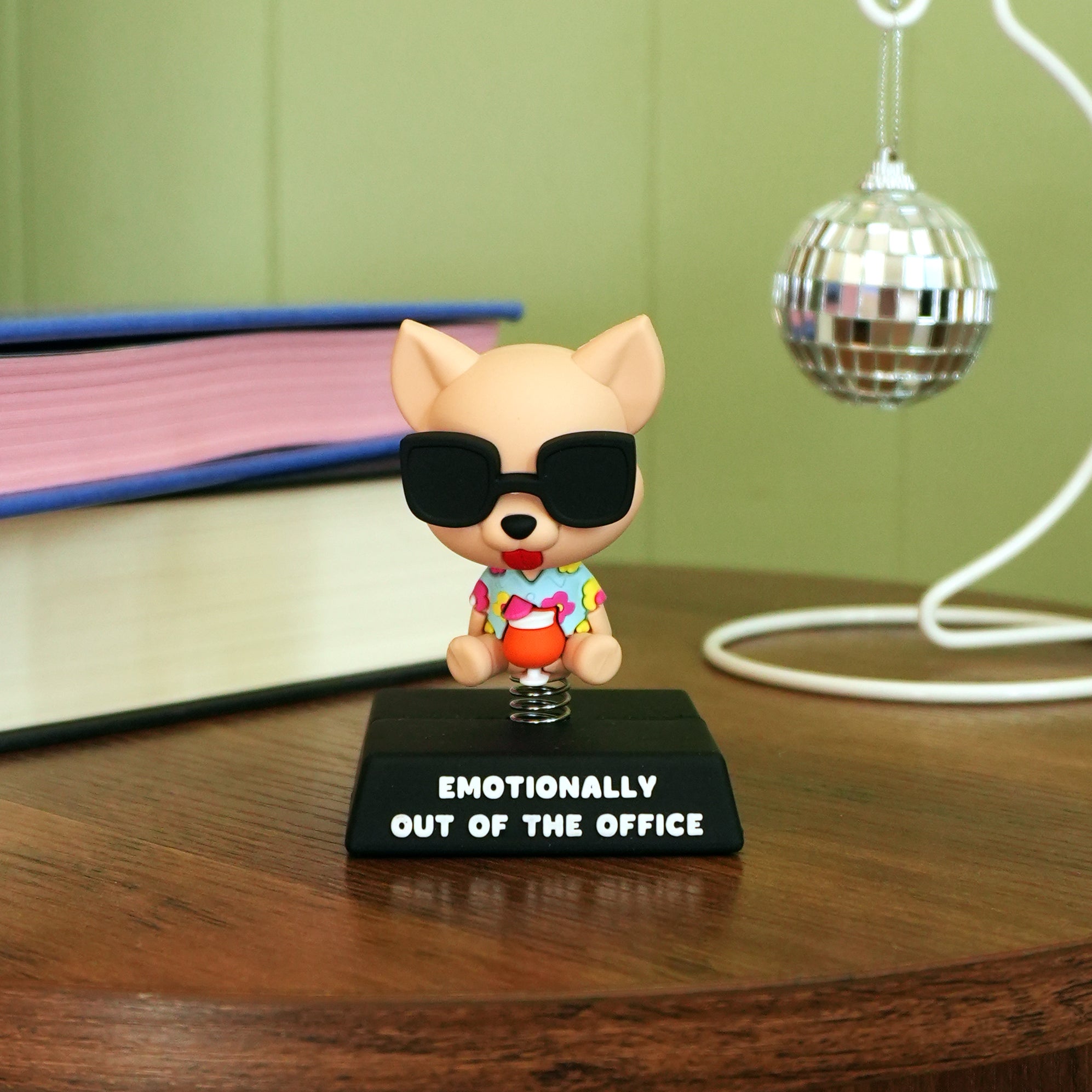 "Emotionally OOO" Chihuahua Spring Bobblehead