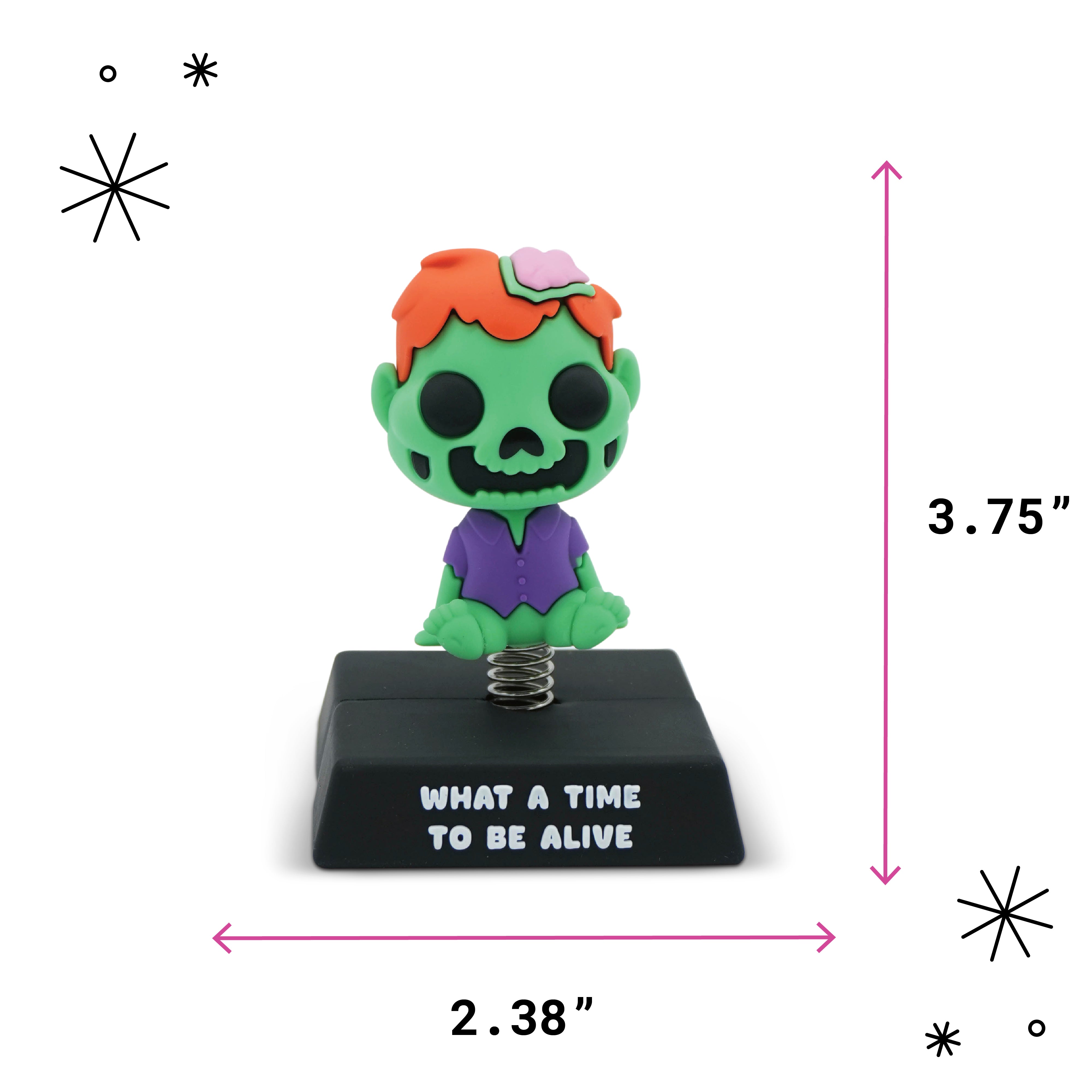"What a Time to be Alive" Zombie Spring Bobblehead