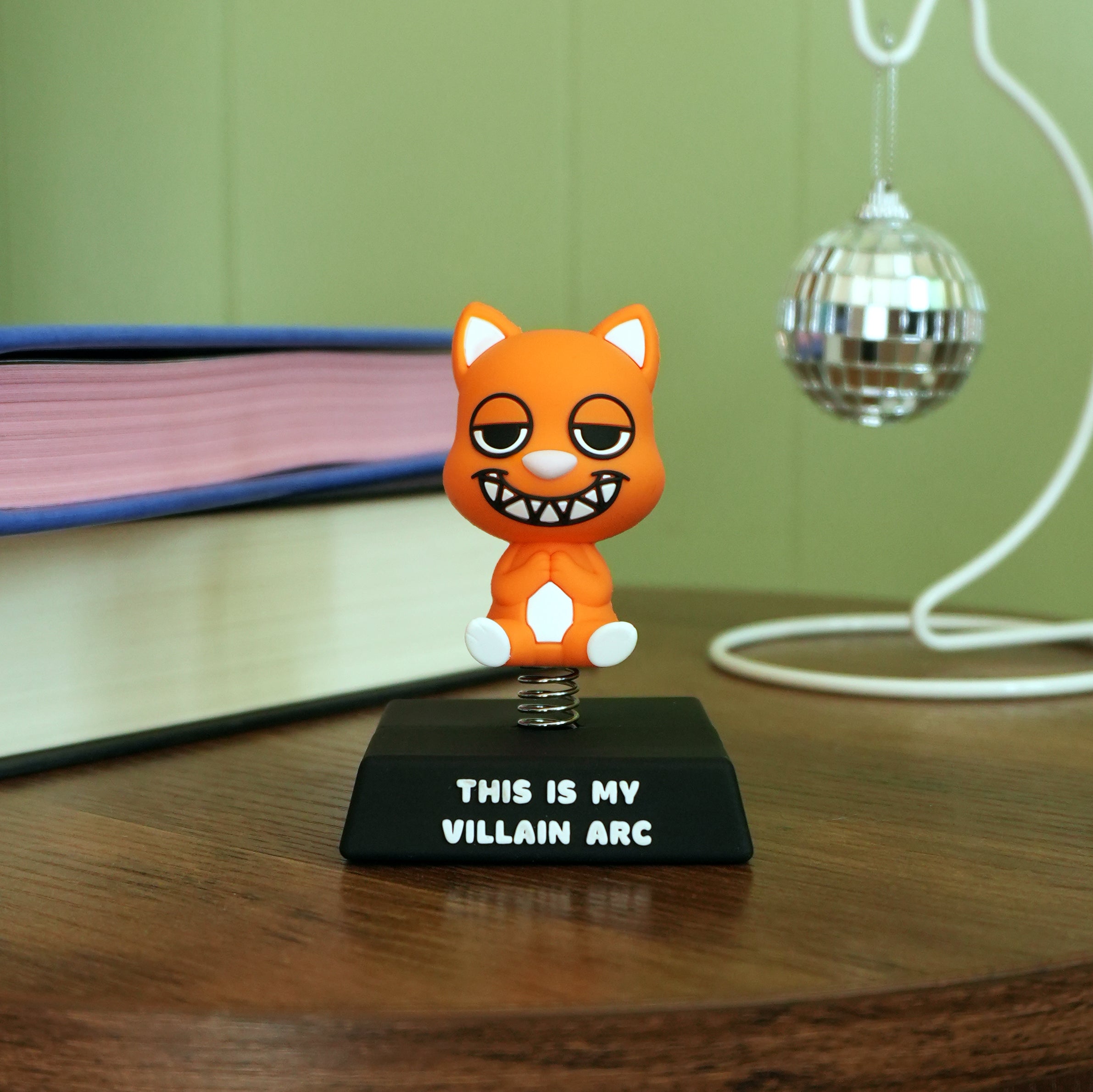 "This is My Villain Arc" Cat Spring Bobblehead