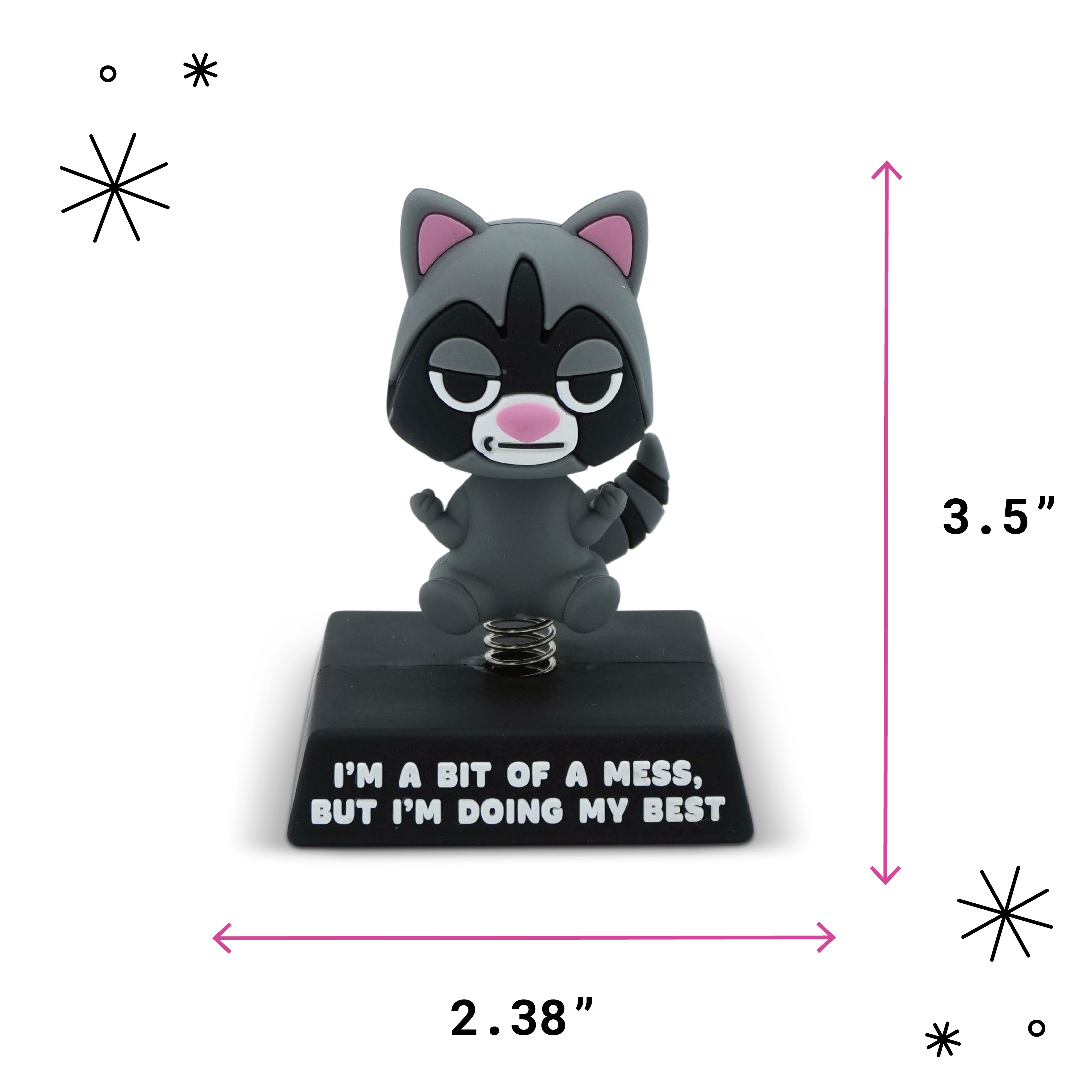 "I'm a Bit of a Mess but I'm Doing My Best" Racoon Spring Bobblehead