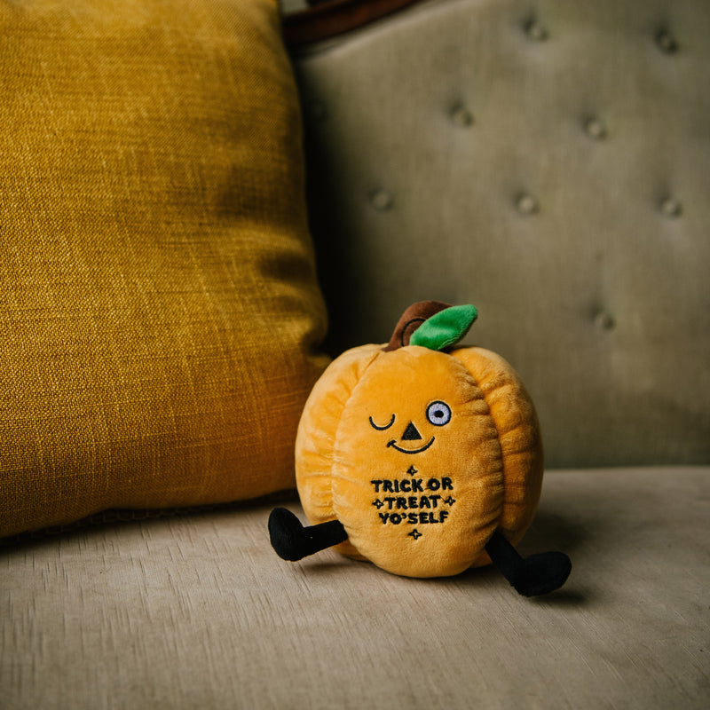"Trick or Treat Yo'self" Pumpkin Plush