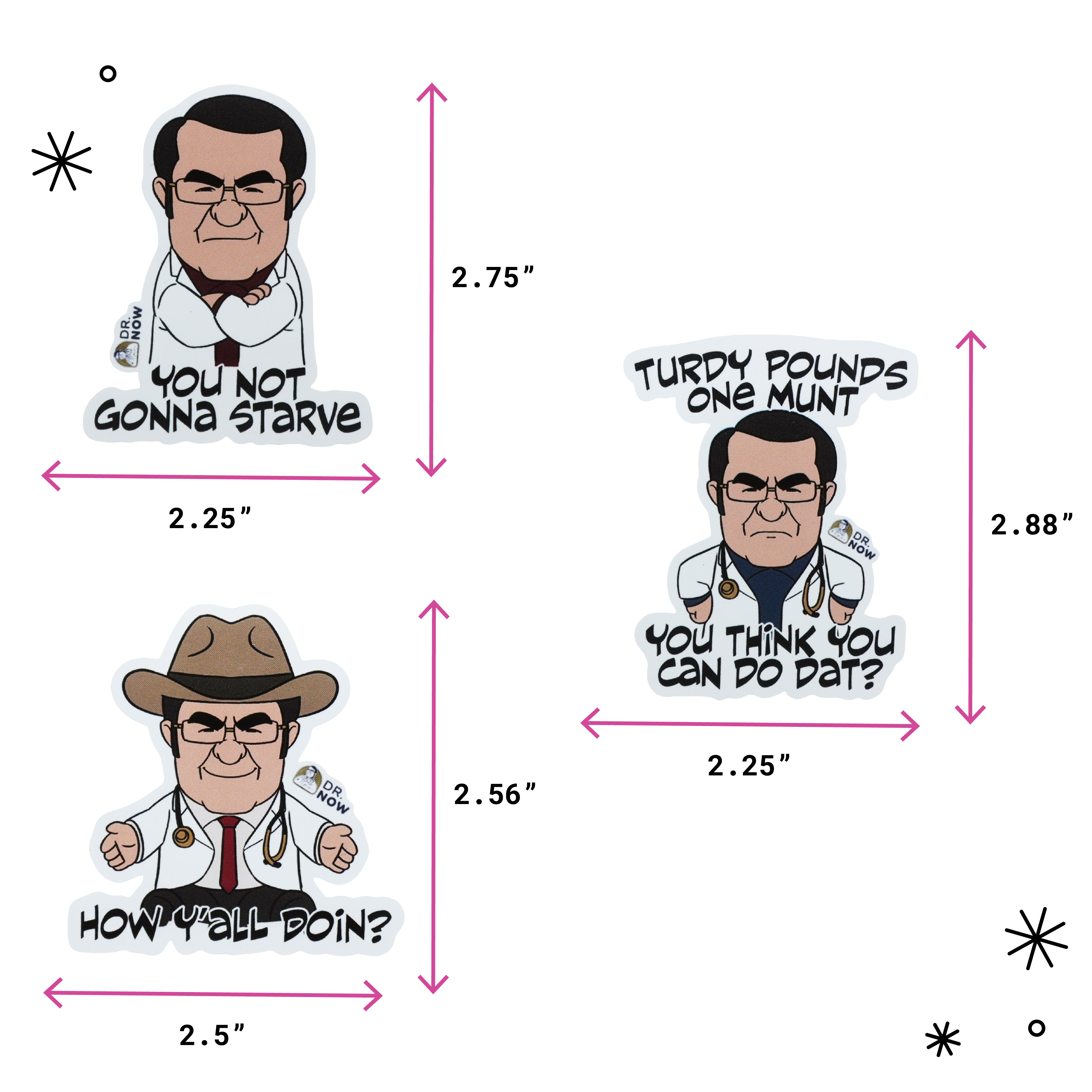 Funny Dr. Now Quote Stickers (3 Pack) - Officially Licensed