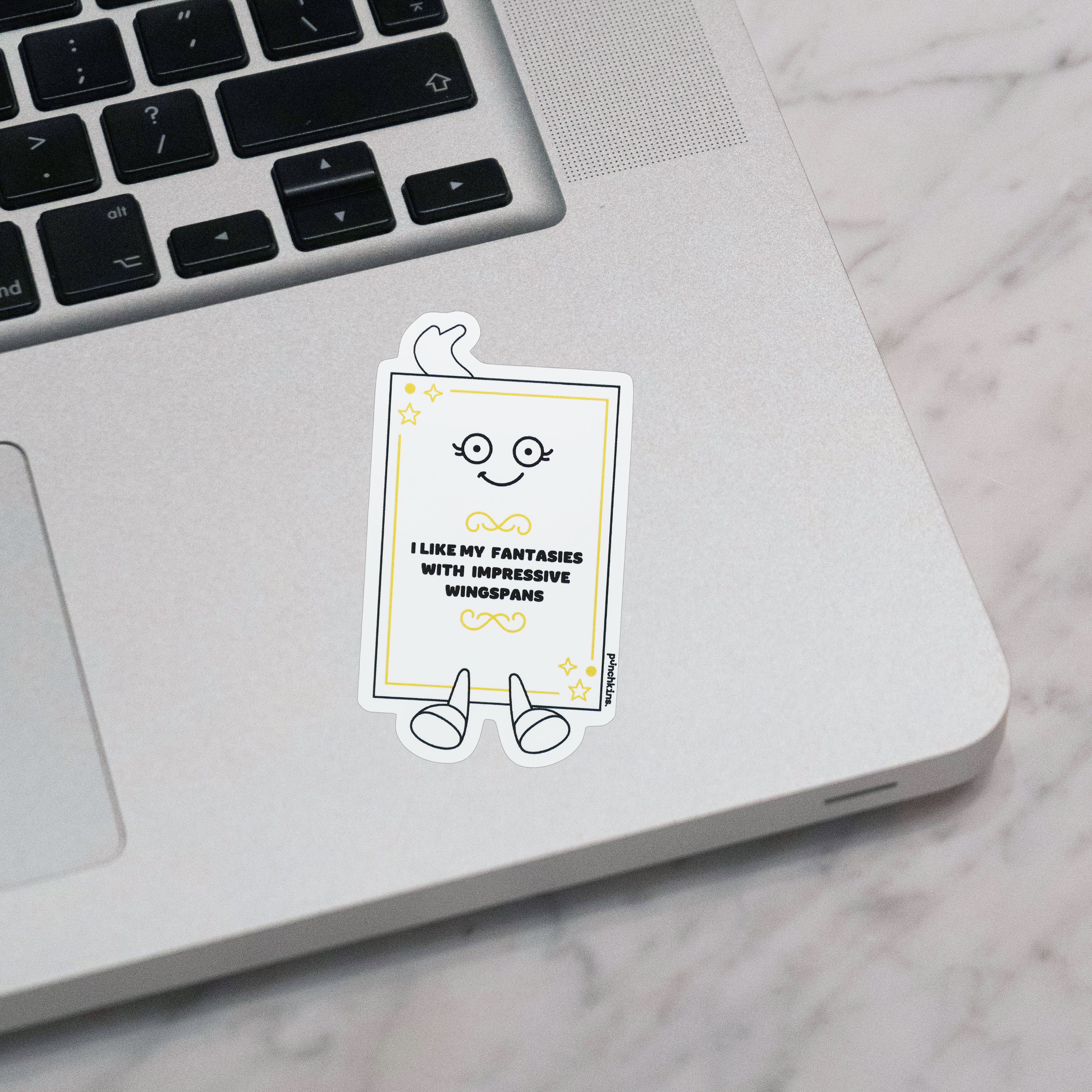 "I Like My Fantasies With Impressive Wingspans" Book Vinyl Sticker