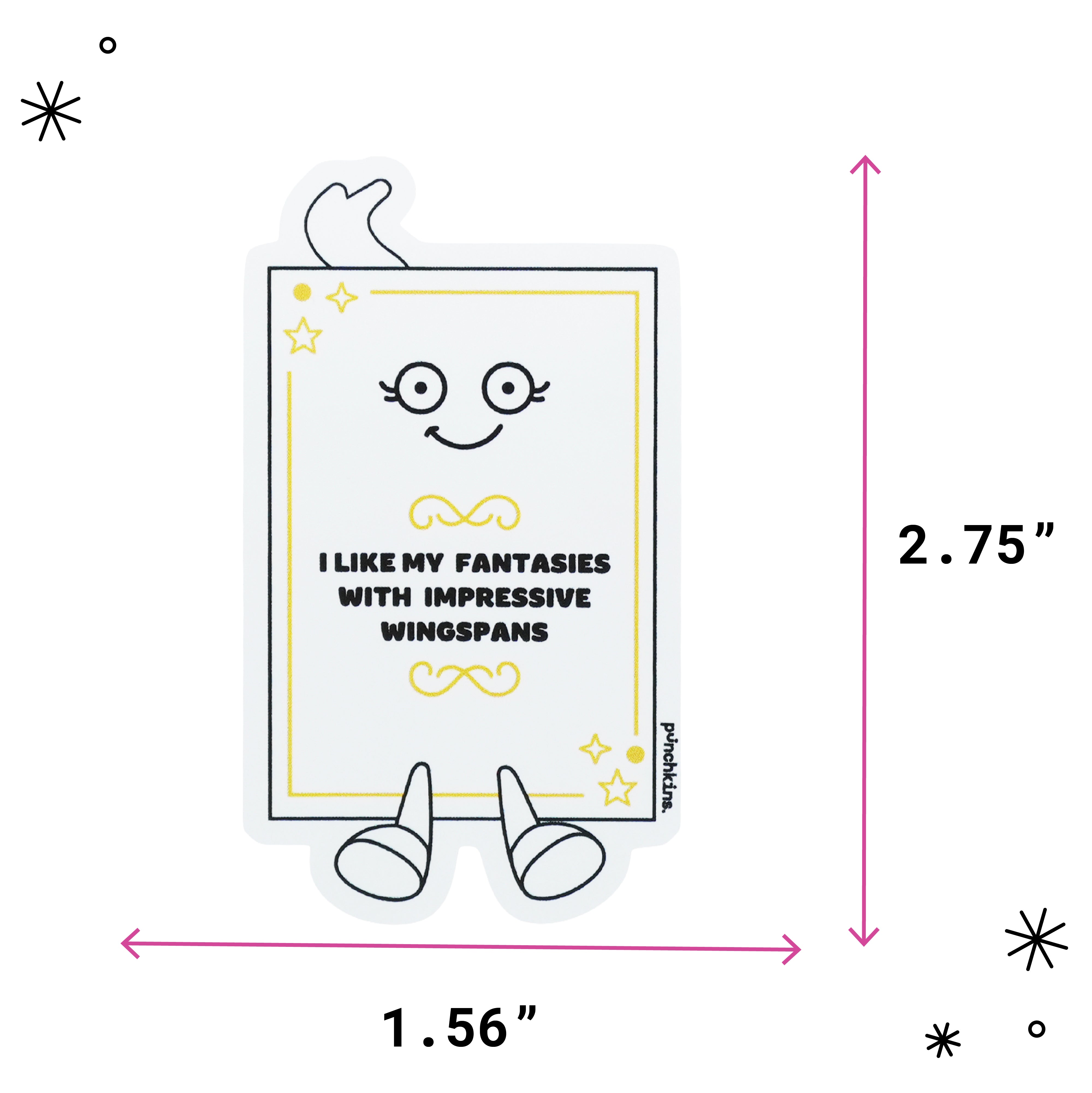"I Like My Fantasies With Impressive Wingspans" Book Vinyl Sticker