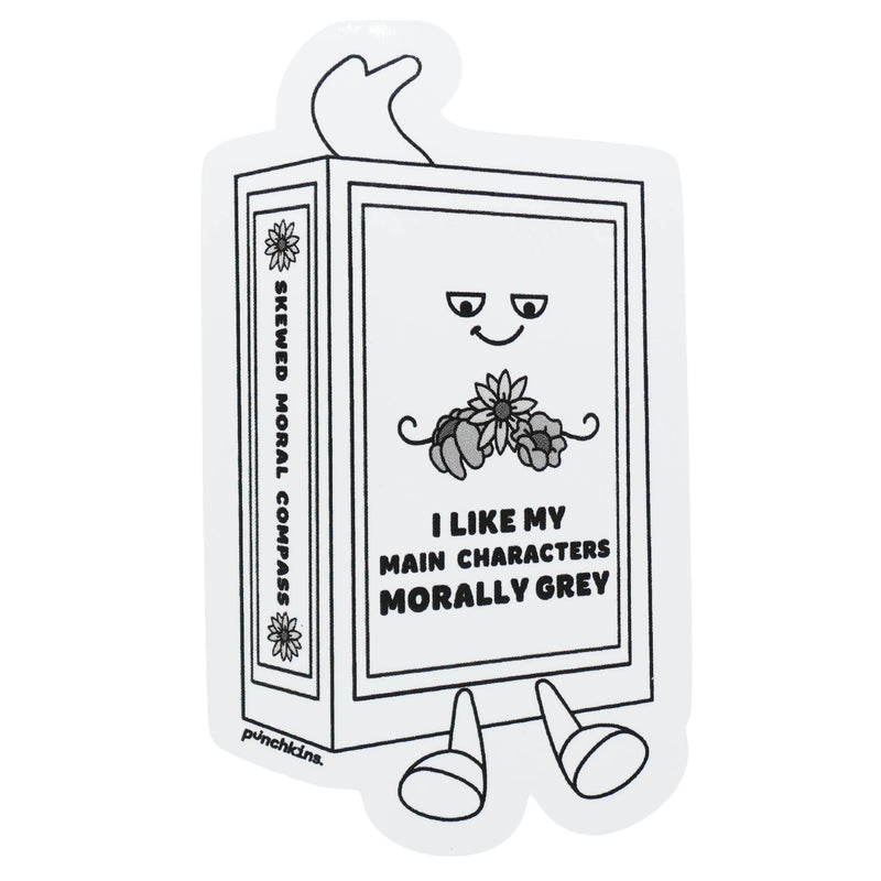 "I Like My Main Characters Morally Grey" Book Vinyl Sticker