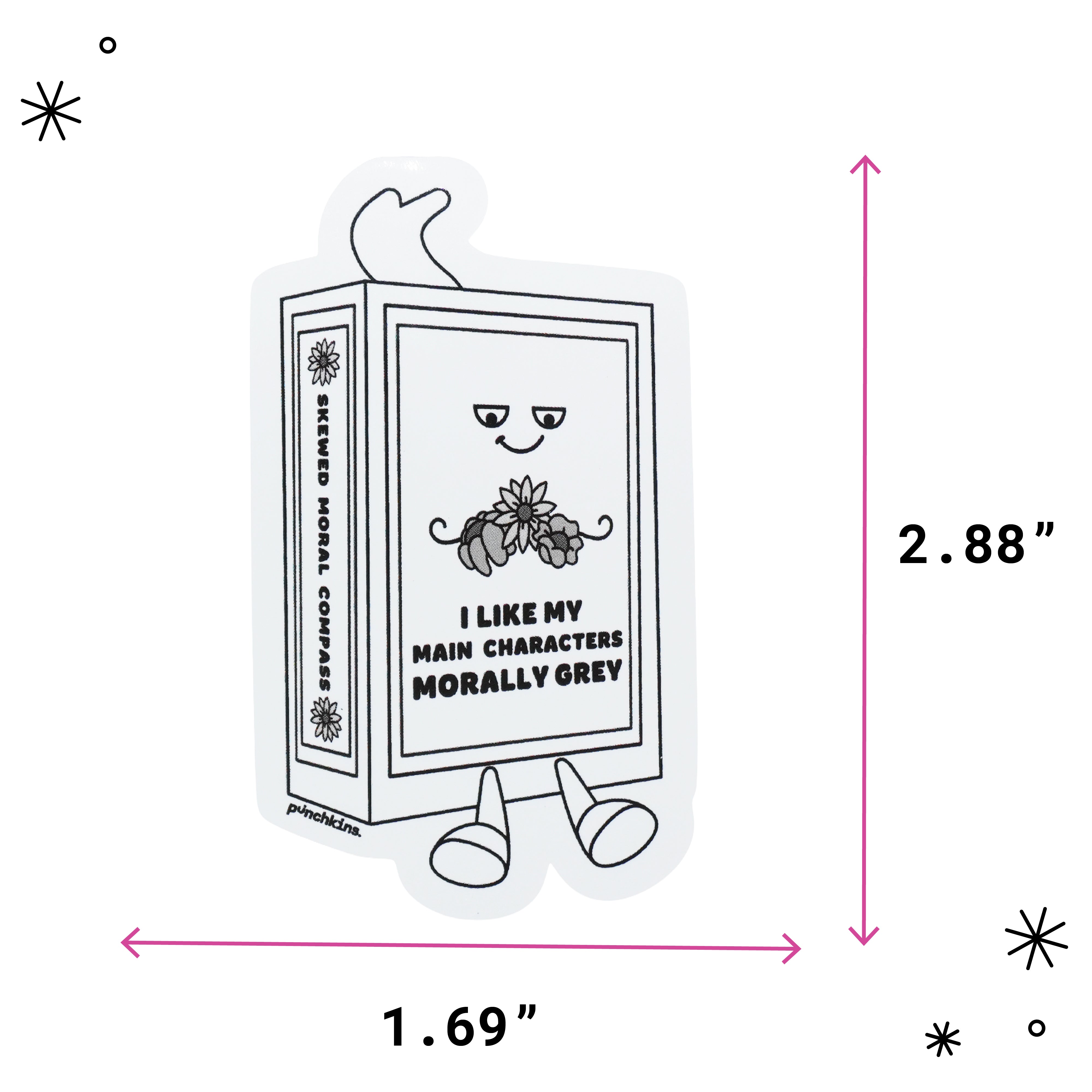 "I Like My Main Characters Morally Grey" Book Vinyl Sticker