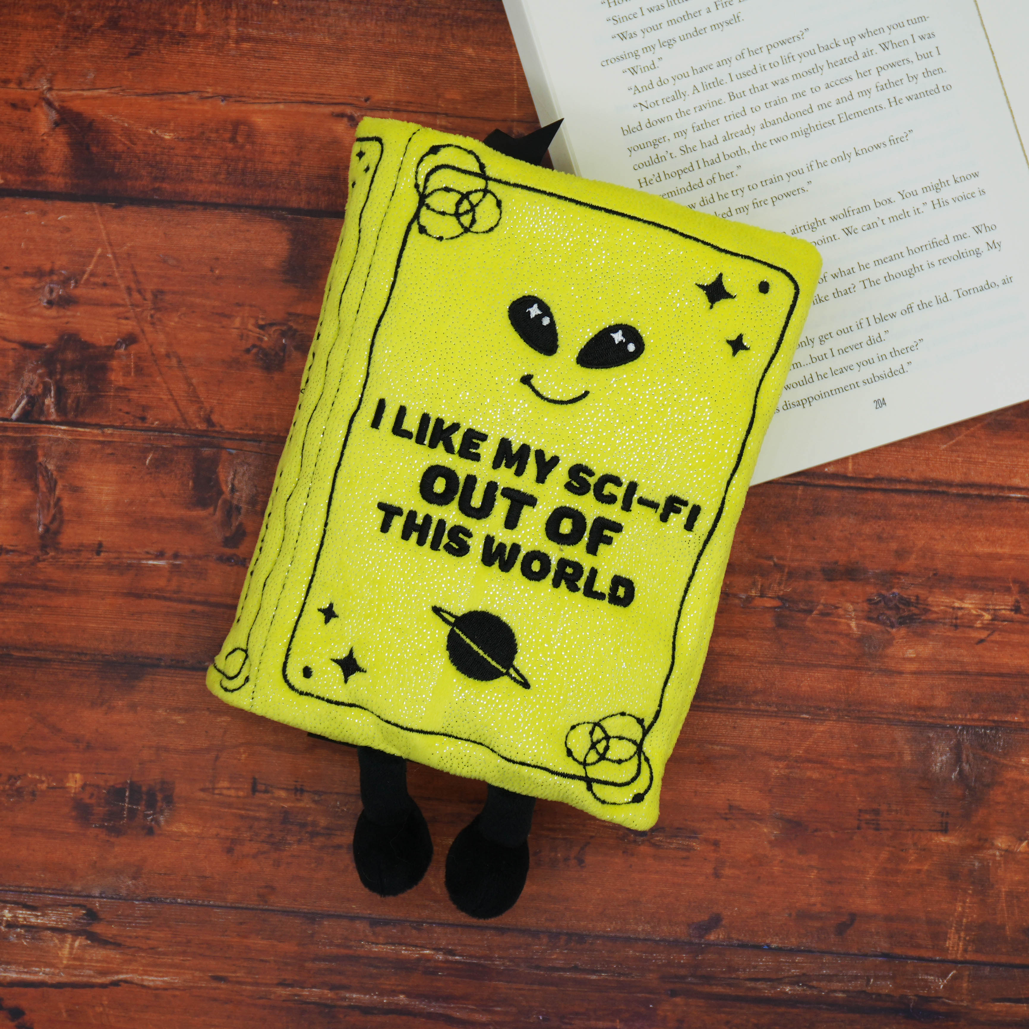 “I Like My Sci-fi Out of This World” Science Fiction Book Plush