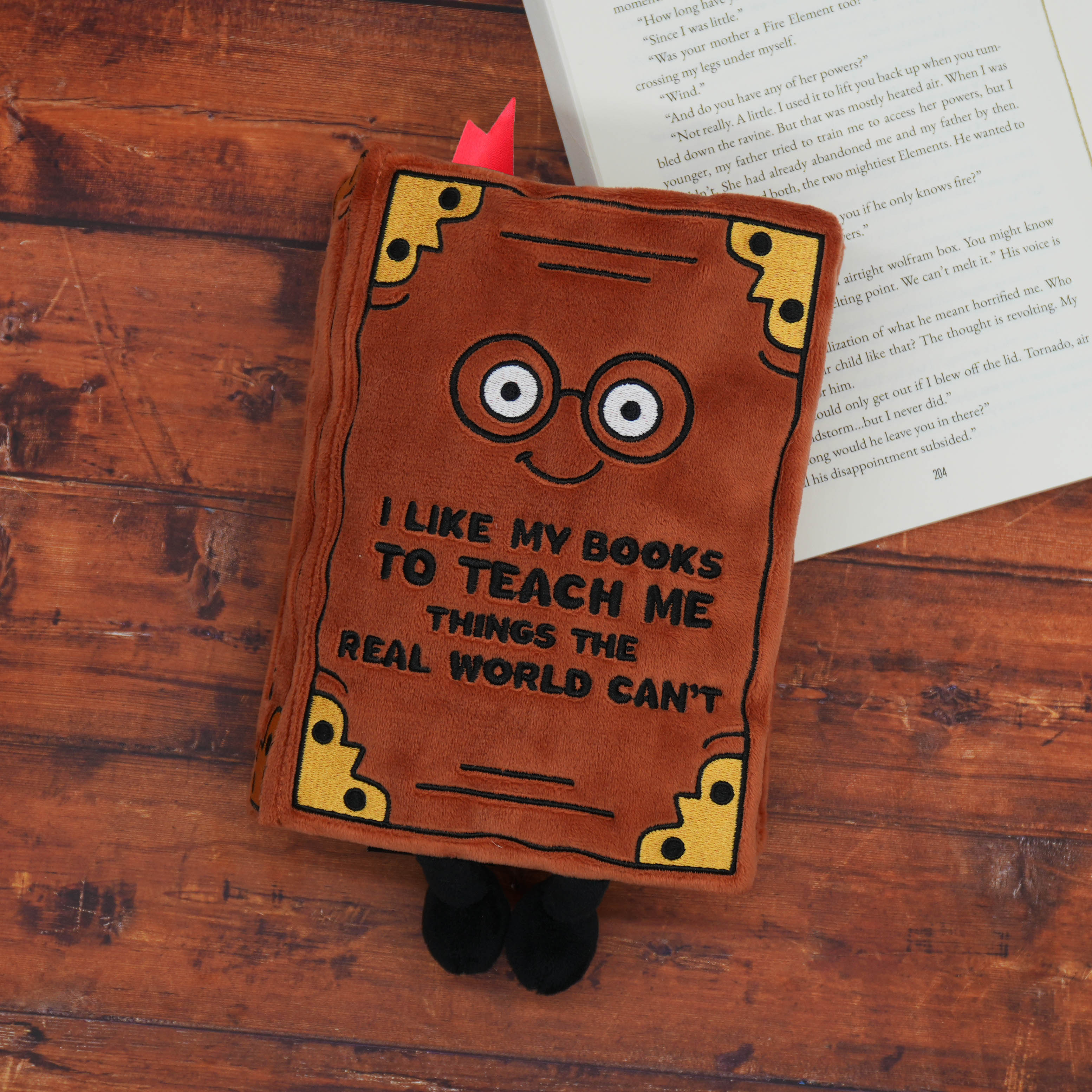 “I Like My Books to Teach Me Things the Real World Can’t” Non-fiction Book Plush