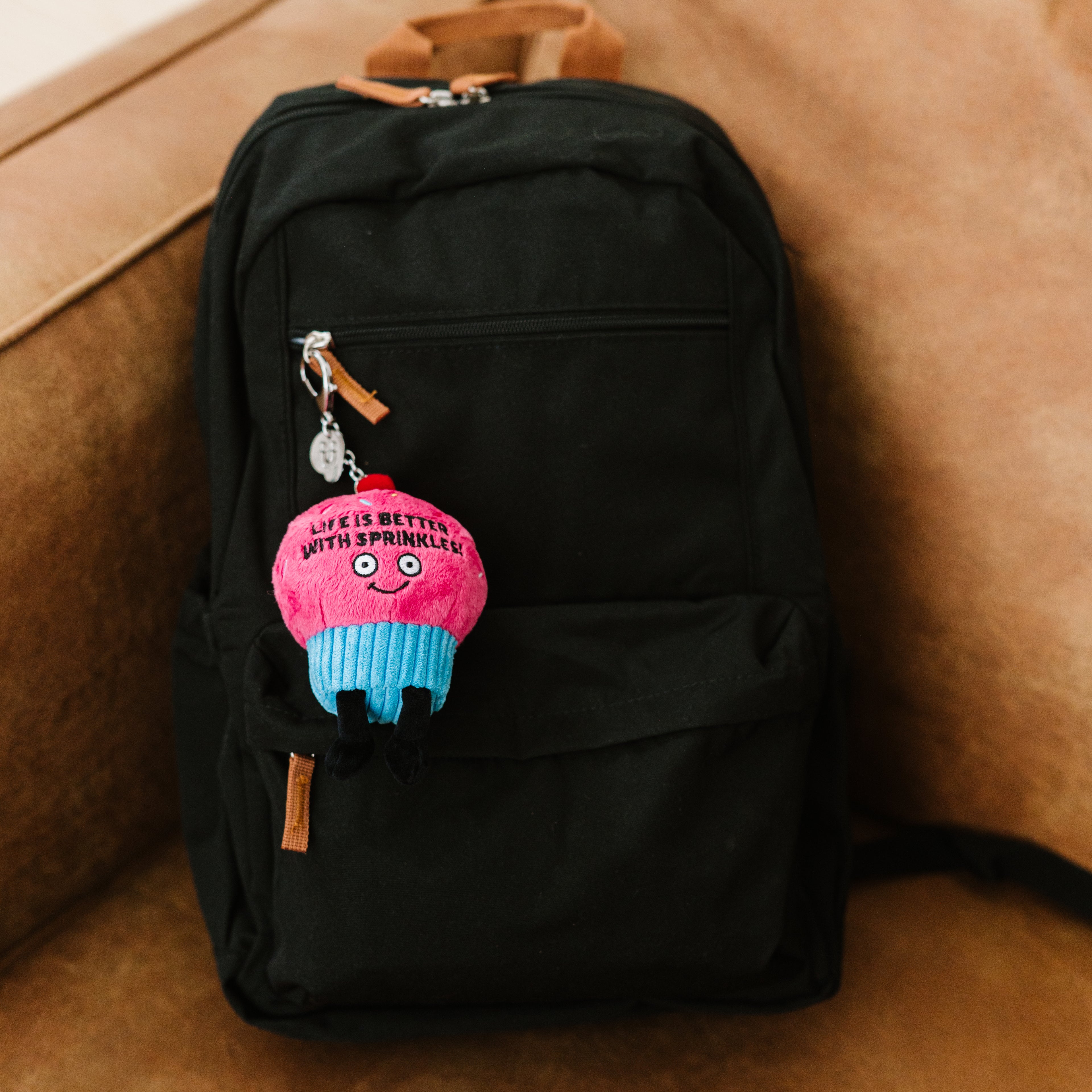 &quot;Life is Better With Sprinkles&quot; Cupcake Plush Bag Charm