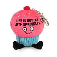 "Life is Better With Sprinkles" Cupcake Plush Bag Charm