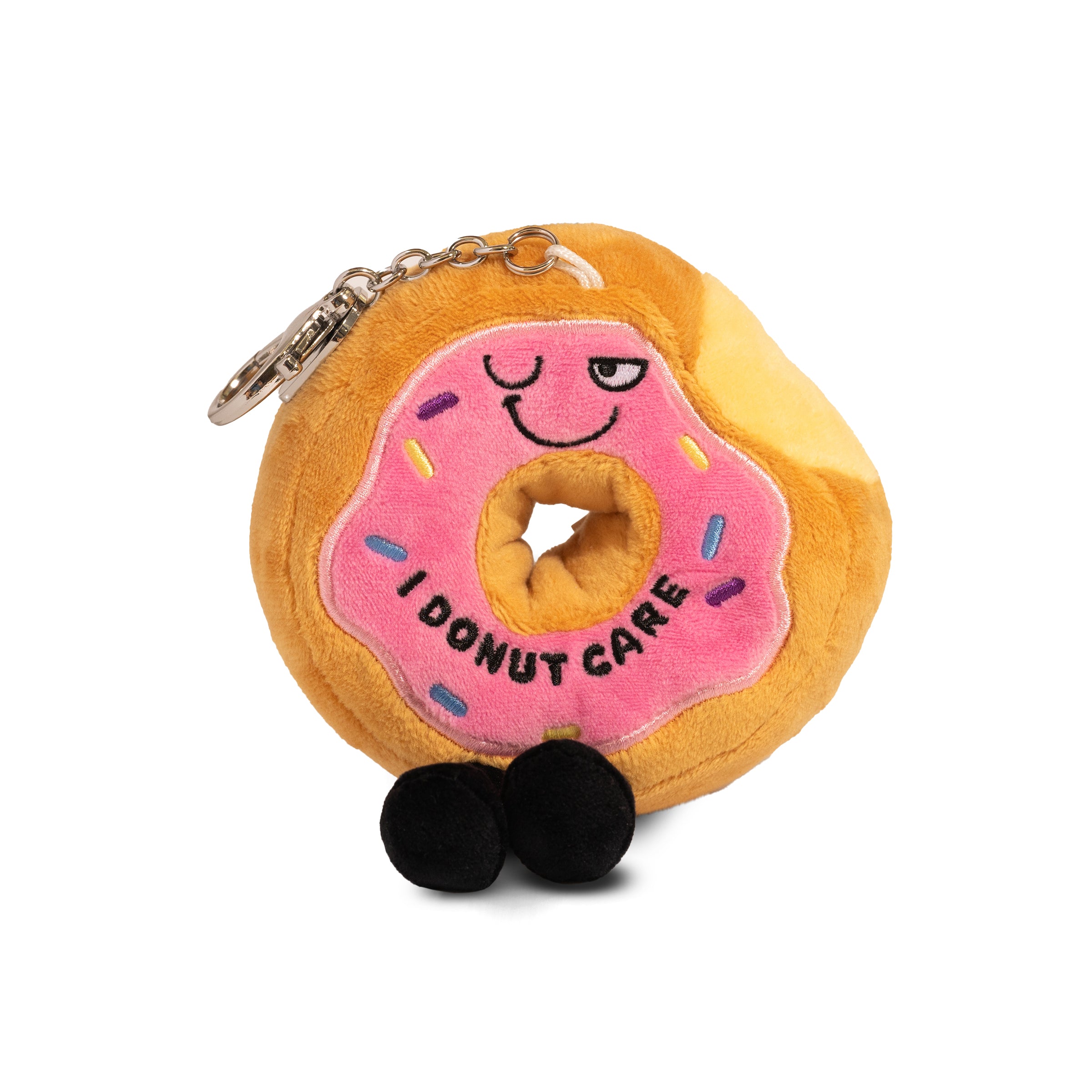 &quot;I Donut Care&quot; Donut Plush Bag Charm