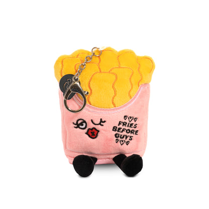 &quot;Fries Before Guys&quot; French Fries Plush Bag Charm