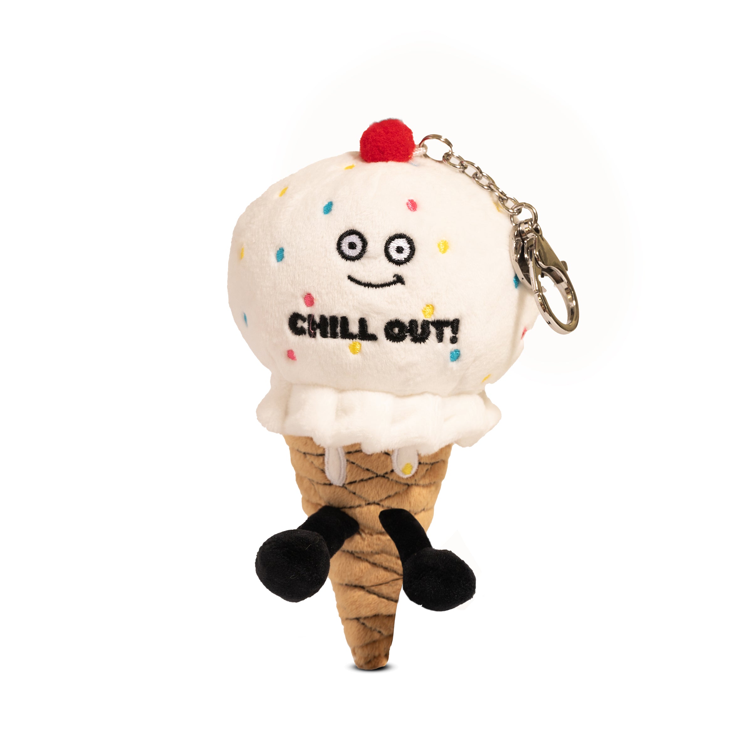 &quot;Chill Out&quot; Ice Cream Cone Plush Bag Charm