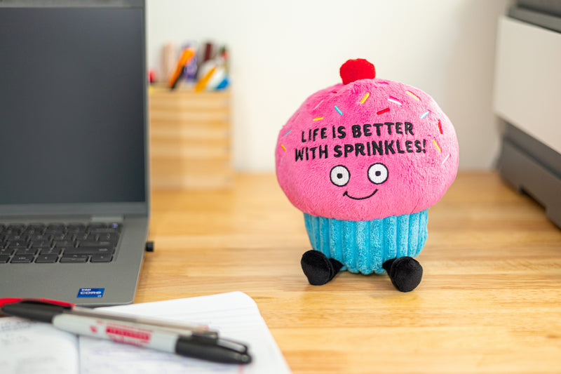 "Life is Better With Sprinkles" Cupcake Plush