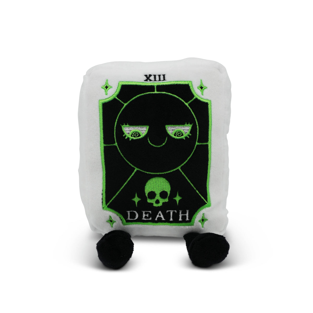Tarot plush with "Death Card" design on a white background.