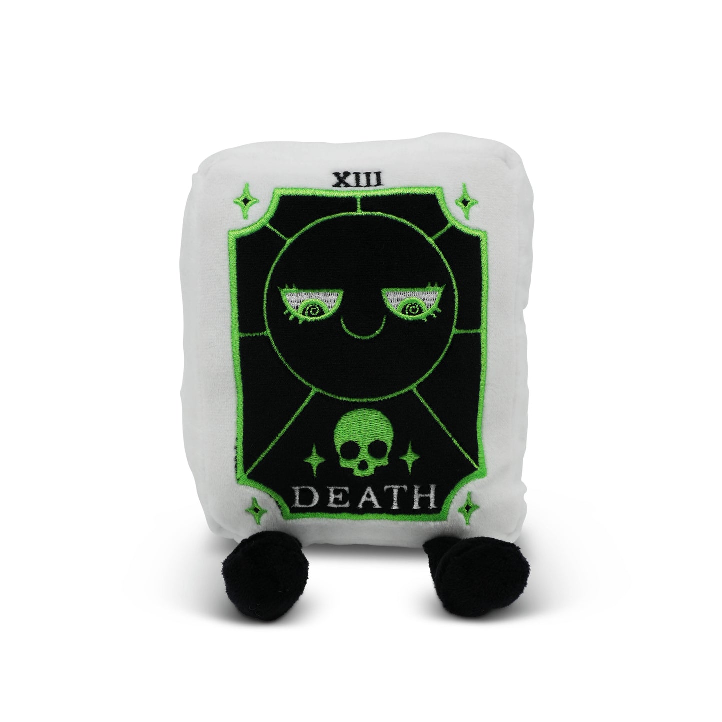 Tarot plush with "Death Card" design on a white background.
