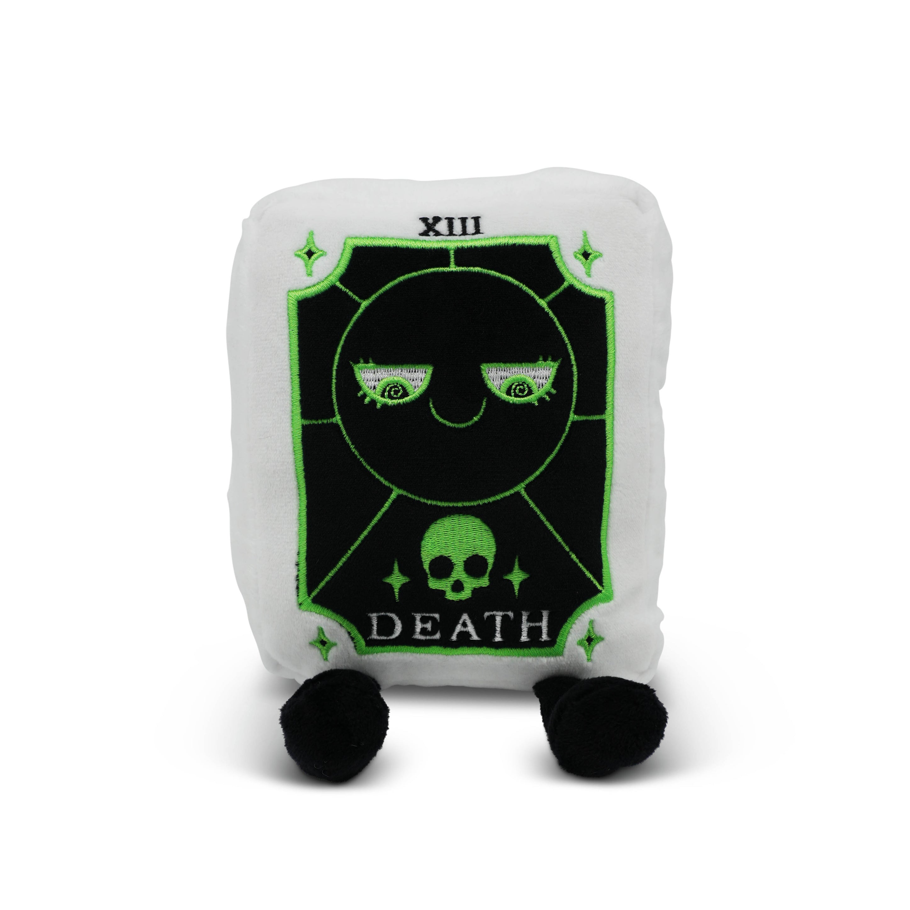 Tarot plush with "Death Card" design on a white background.
