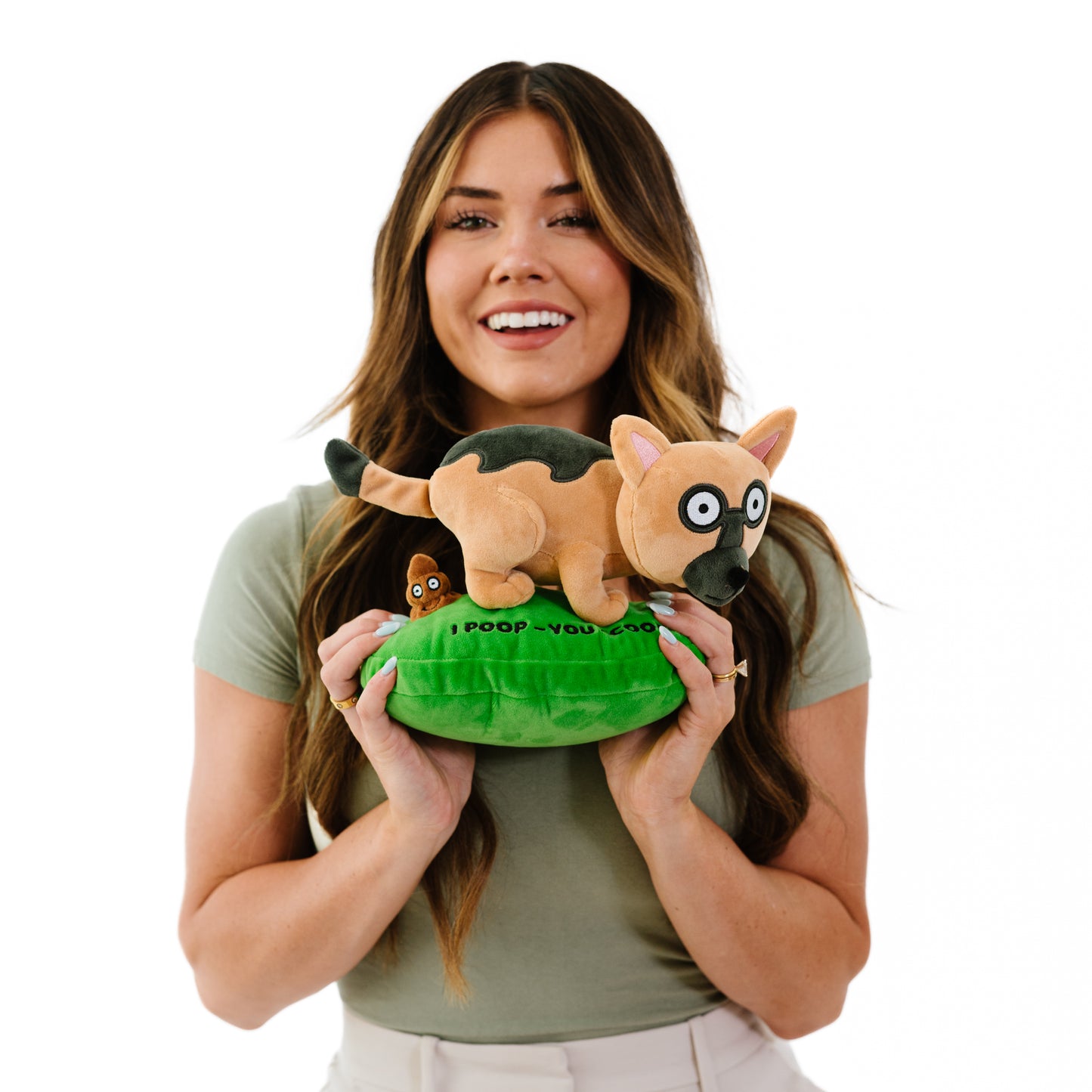 "I Poop, You Scoop" Pooping Dog Plushie