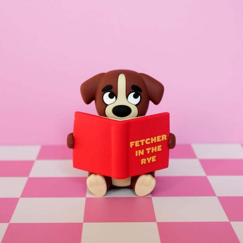"Fetcher in the Rye" Reading Dog Desk Figure