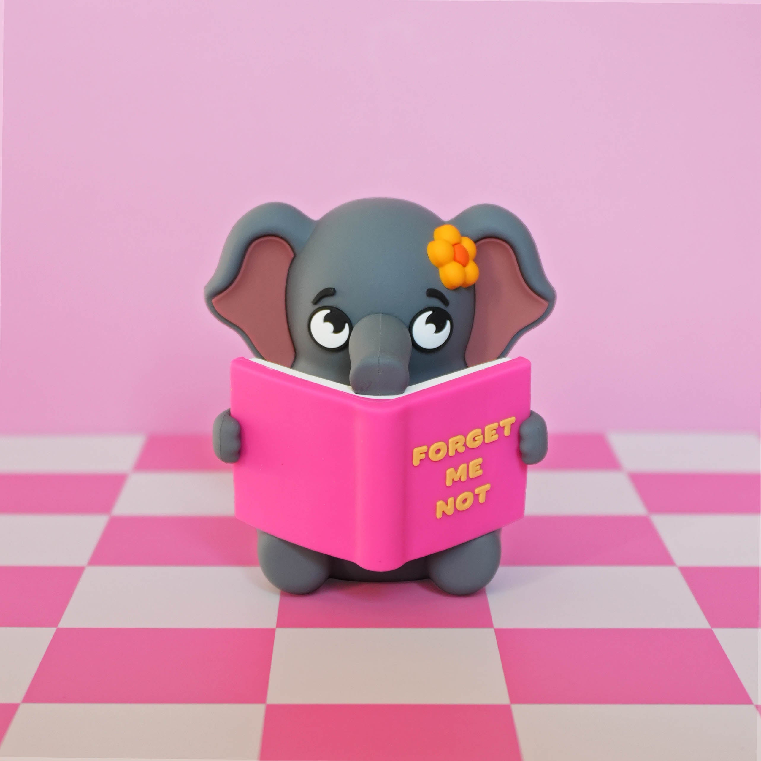 "Forget Me Not" Reading Elephant Desk Figure