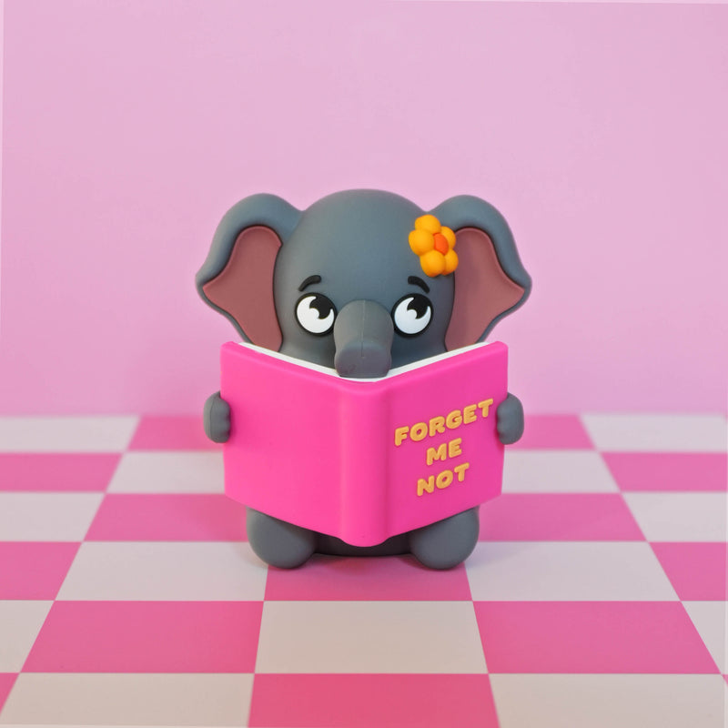 "Forget Me Not" Reading Elephant Desk Figure