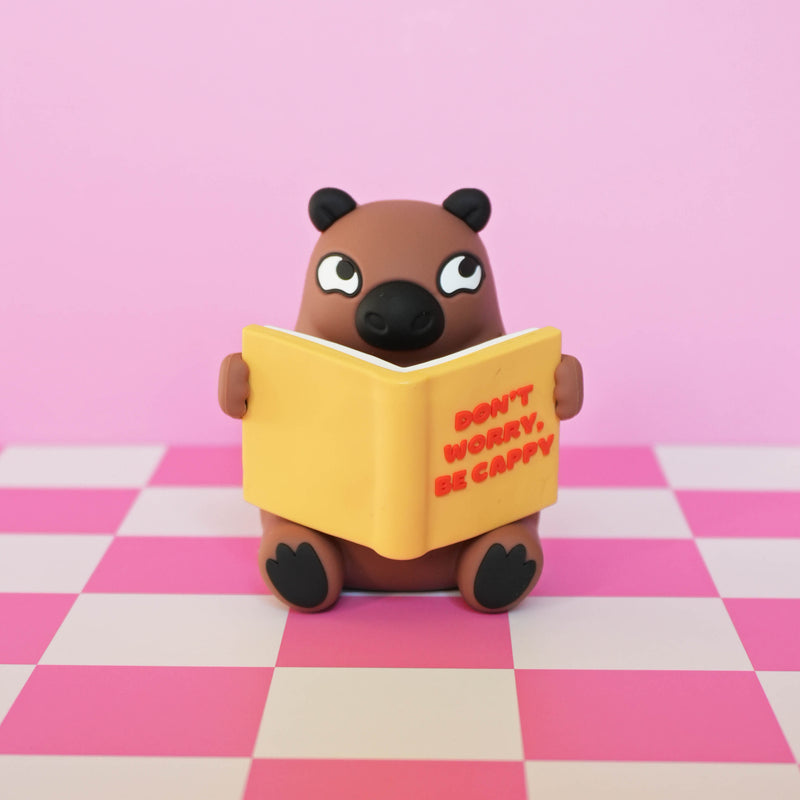 "Don't Worry, Be Cappy" Reading Capybara Desk Figure