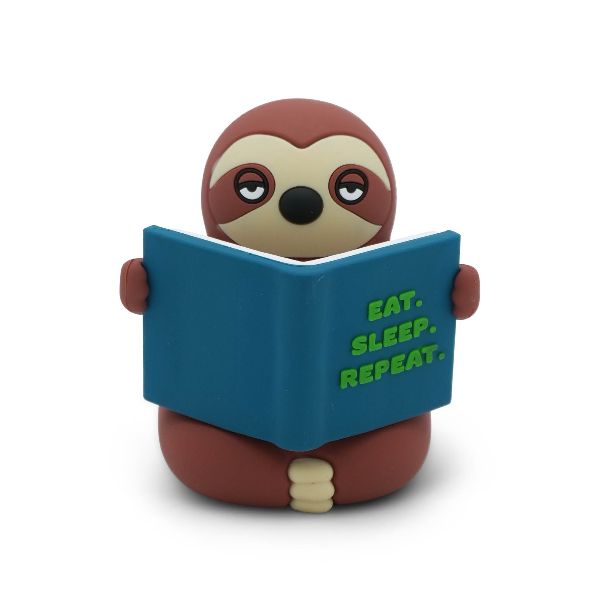 "Eat. Sleep. Repeat." Reading Sloth Desk Figure
