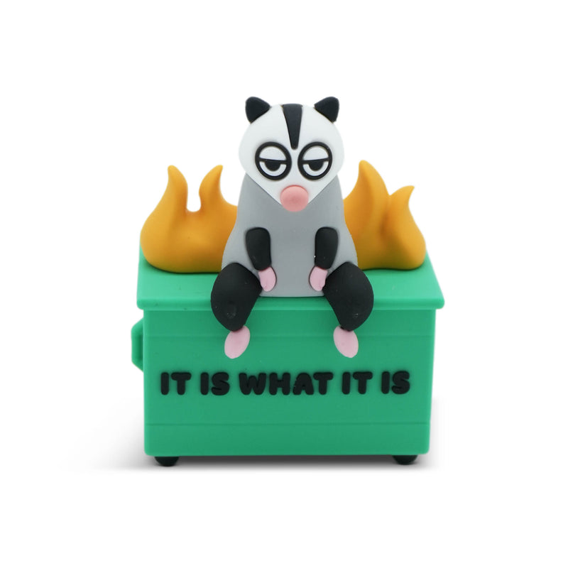 "It Is What It Is" Dumpster Fire Mini Desk Figure