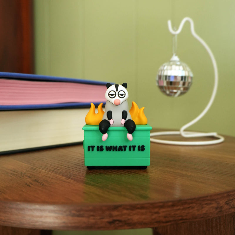 "It Is What It Is" Dumpster Fire Mini Desk Figure