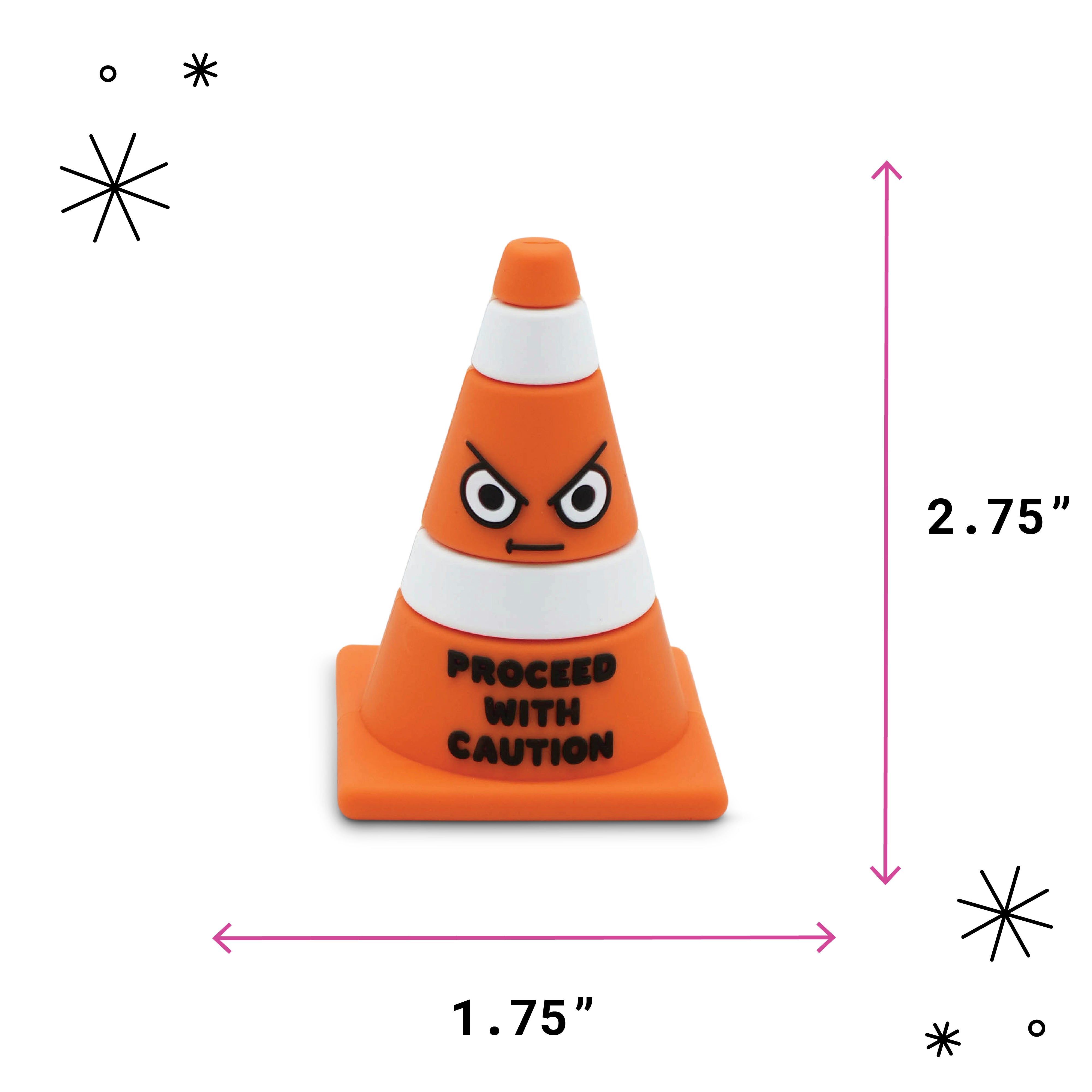 "Proceed With Caution" Traffic Cone Mini Desk Figure