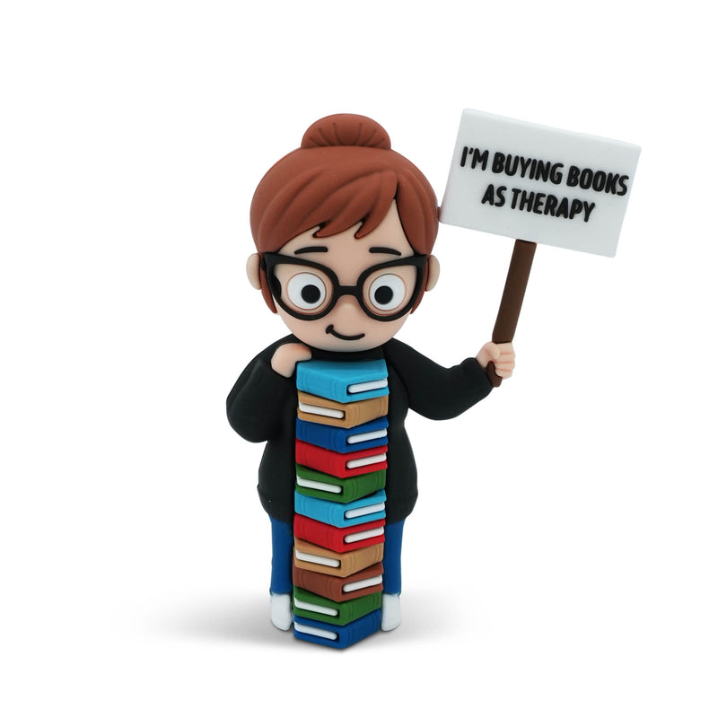 "I'm Buying Book as Therapy" Book Lover Desk Figure