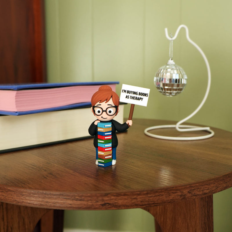 "I'm Buying Book as Therapy" Book Lover Desk Figure