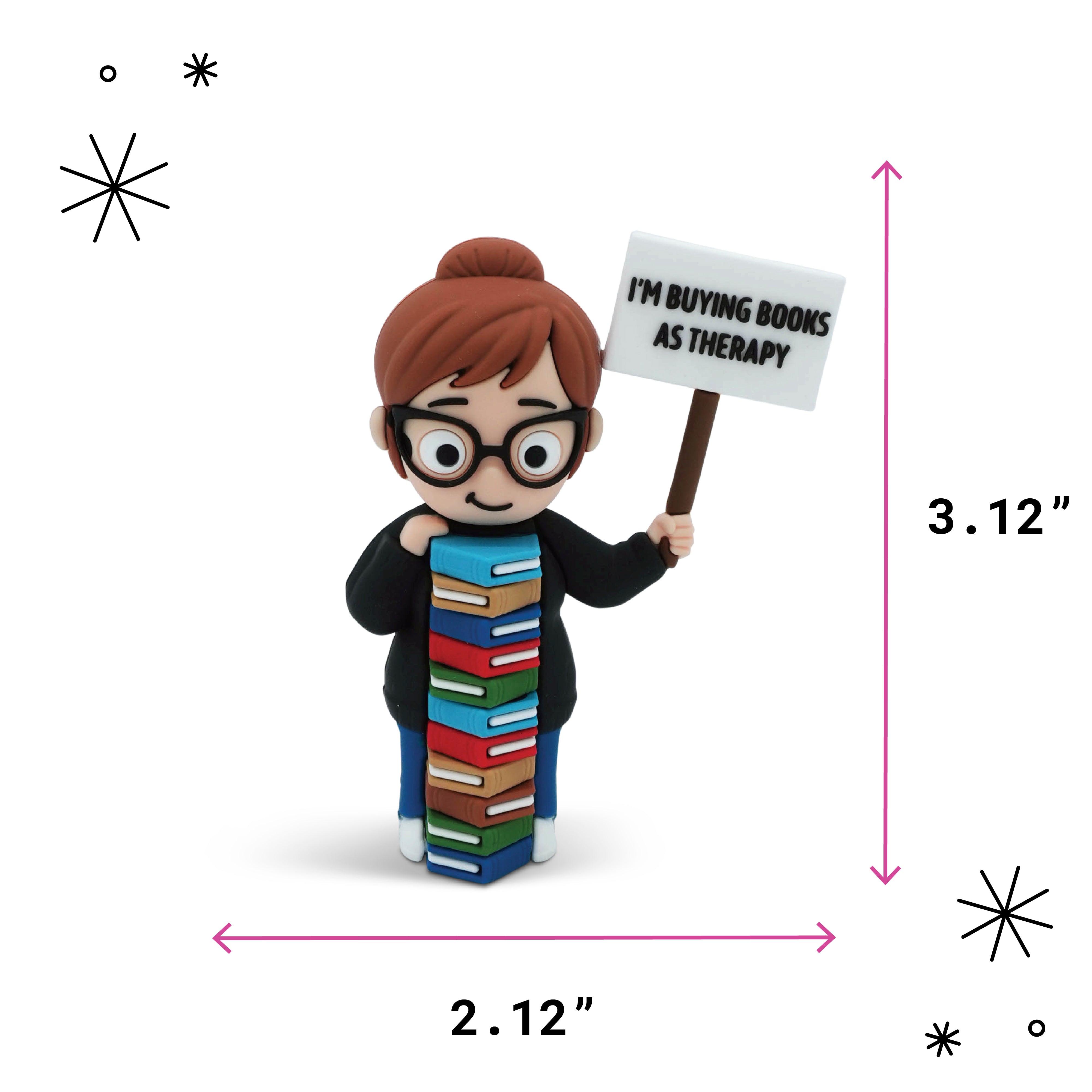 "I'm Buying Book as Therapy" Book Lover Desk Figure