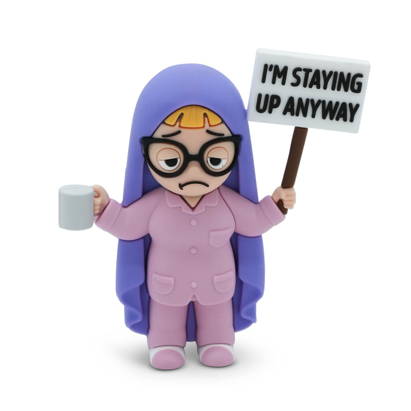 "I'm Staying Up Anyway" Book Lover Desk Figure