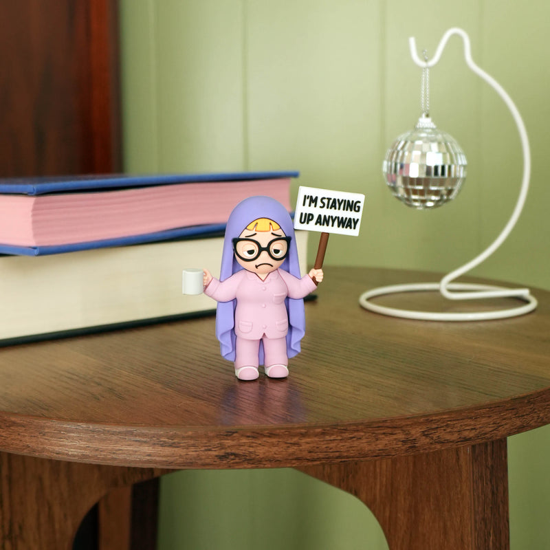 "I'm Staying Up Anyway" Book Lover Desk Figure
