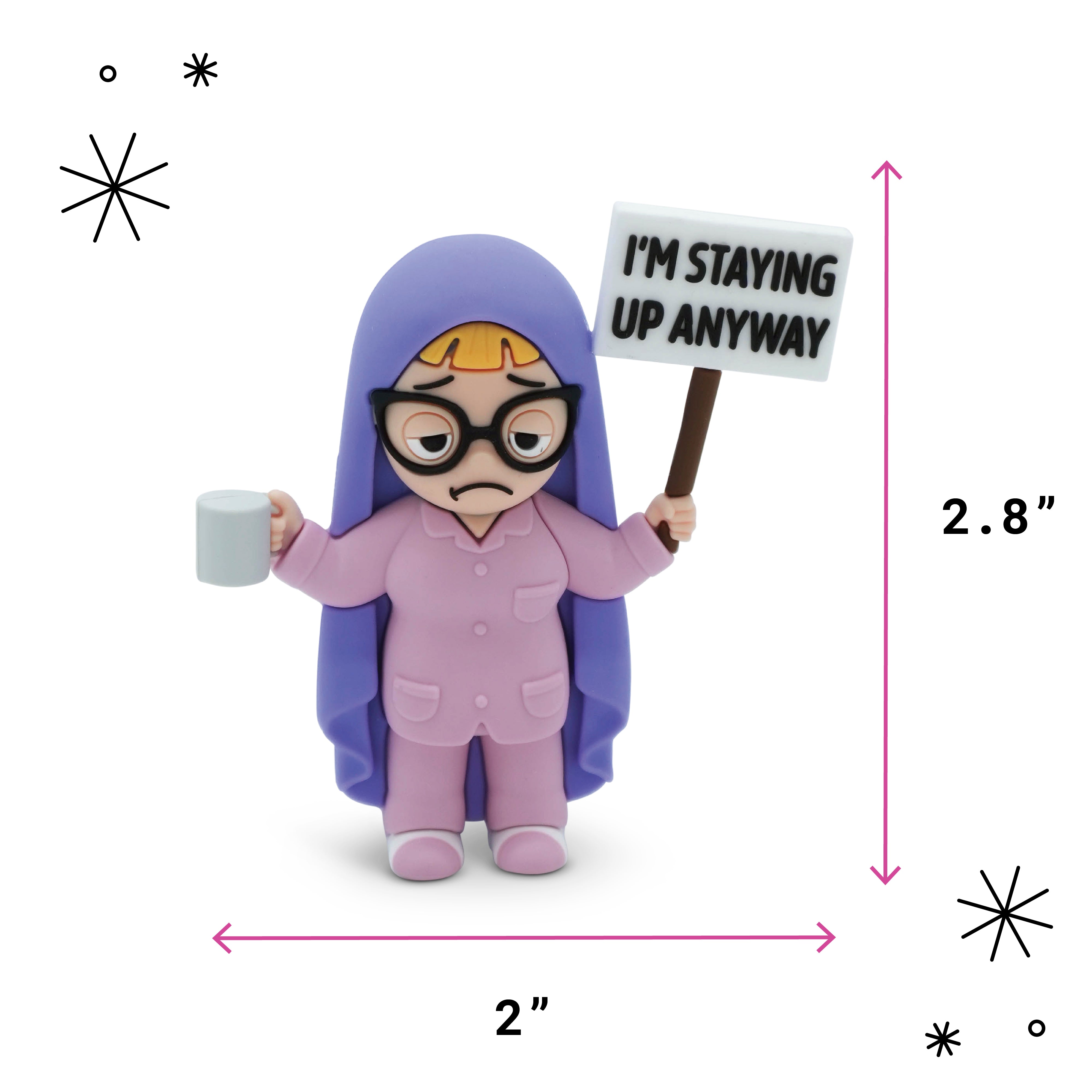 "I'm Staying Up Anyway" Book Lover Desk Figure