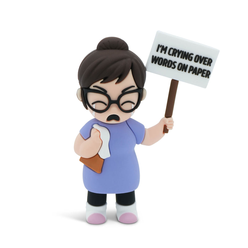 "I'm Crying Over Words on Paper" Book Lover Desk Figure