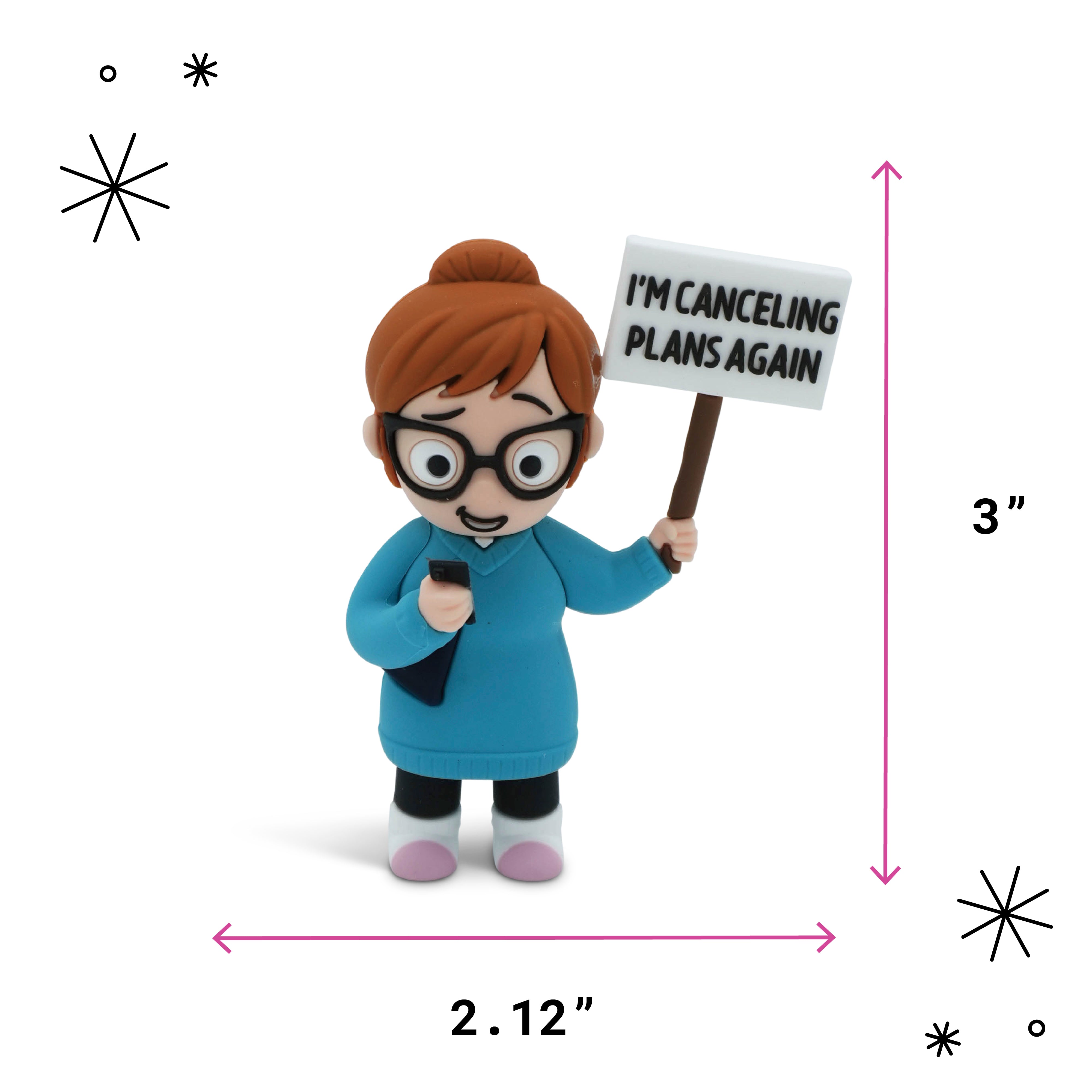 "I'm Canceling Plans Again" Book Lover Desk Figure
