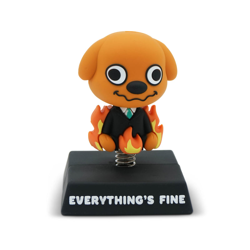 "Everything's Fine" Dog Spring Bobblehead