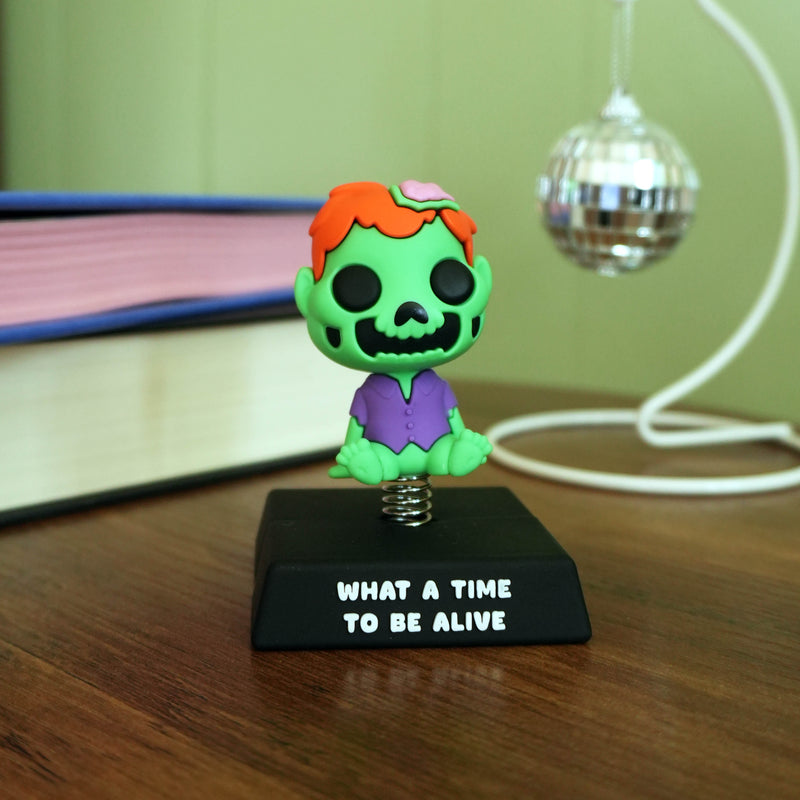 "What a Time to be Alive" Zombie Spring Bobblehead