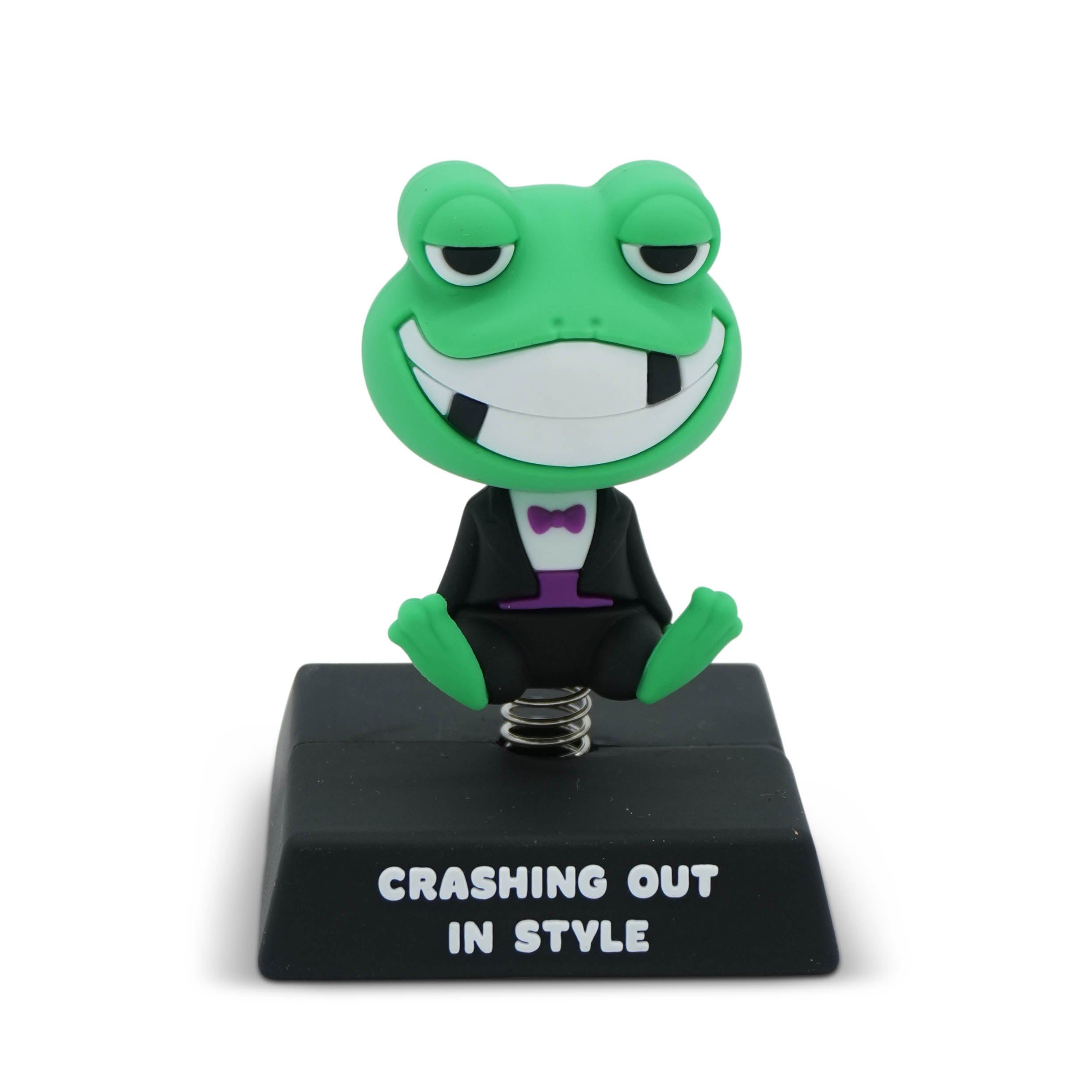 "Crashing Out in Style" Frog Spring Bobblehead