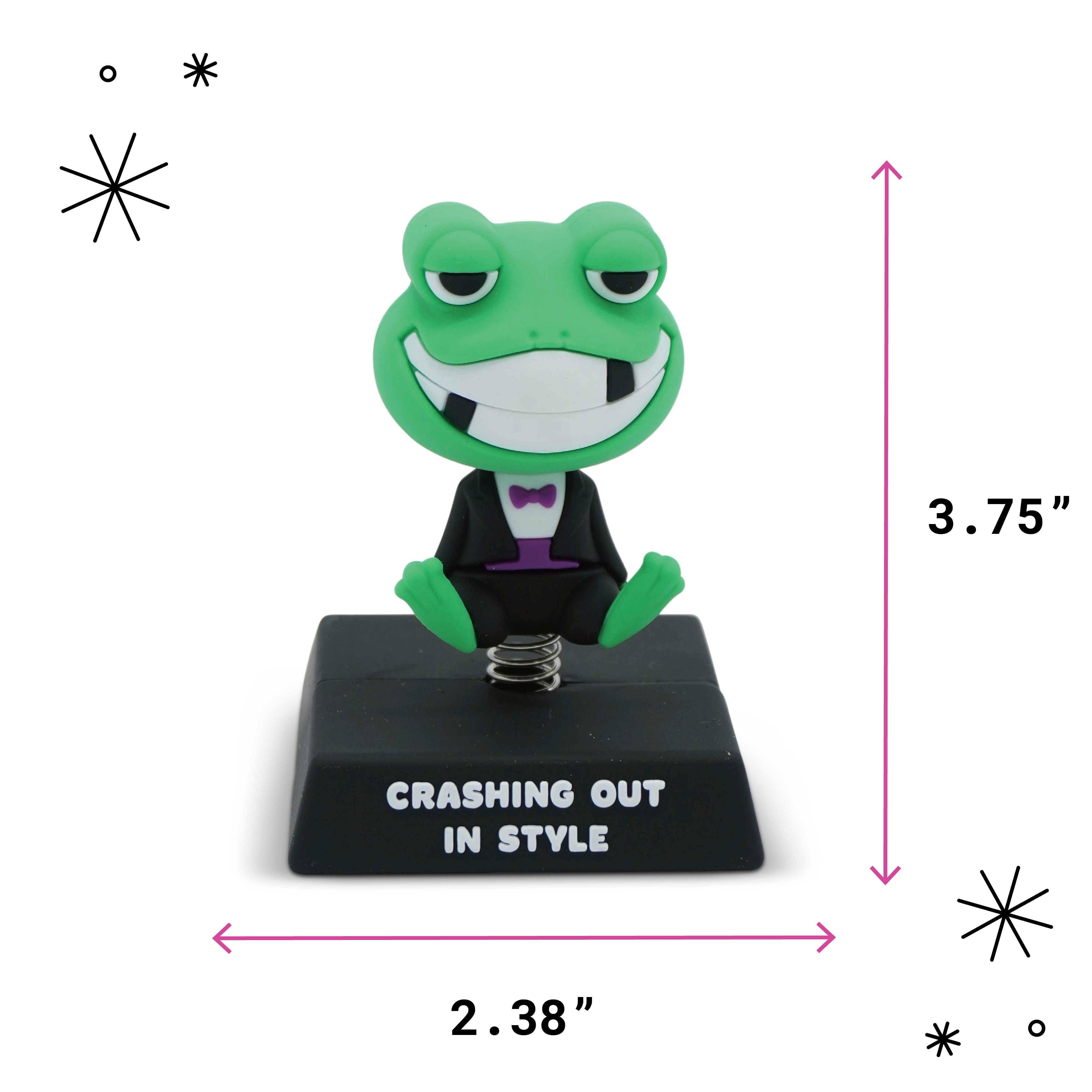 "Crashing Out in Style" Frog Spring Bobblehead