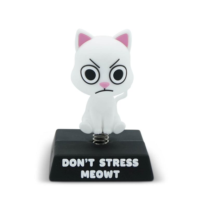 "Don't Stress Meowt" Cat Spring Bobblehead