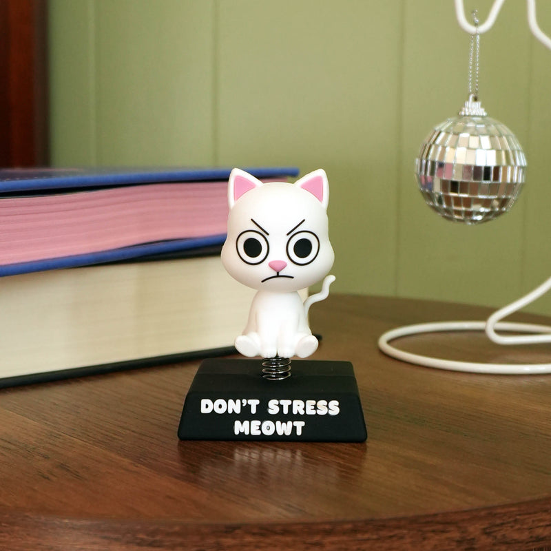 "Don't Stress Meowt" Cat Spring Bobblehead