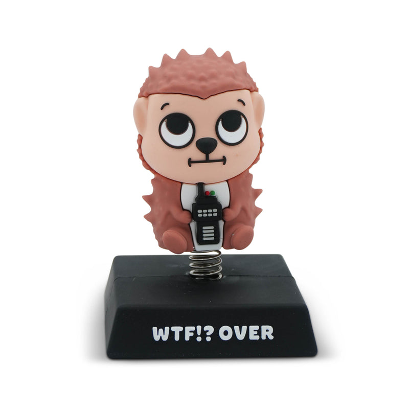 "WTF!? Over" Walkie Talkie Hedgehog Spring Bobblehead