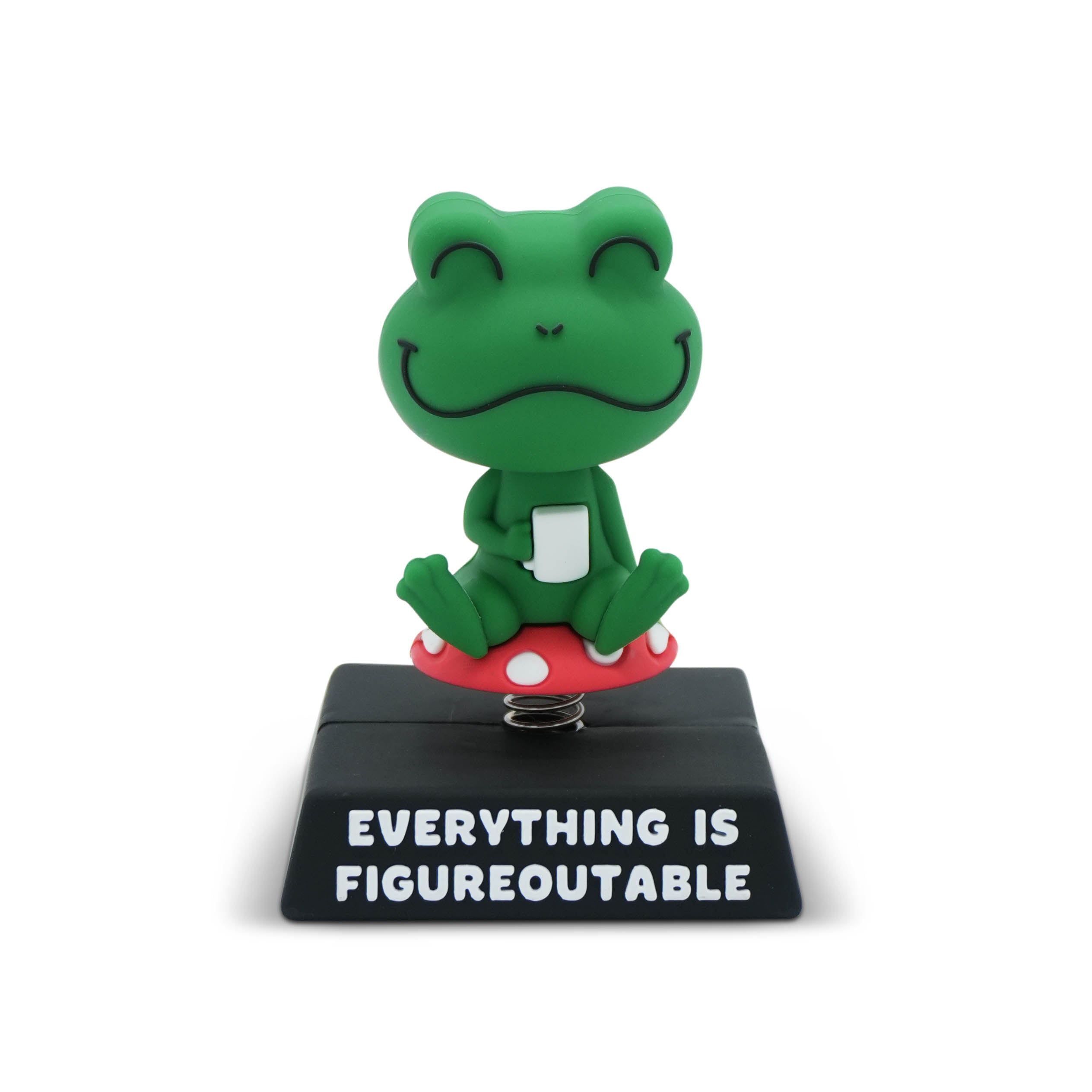 "Everything is Figureoutable" Frog Spring Bobblehead