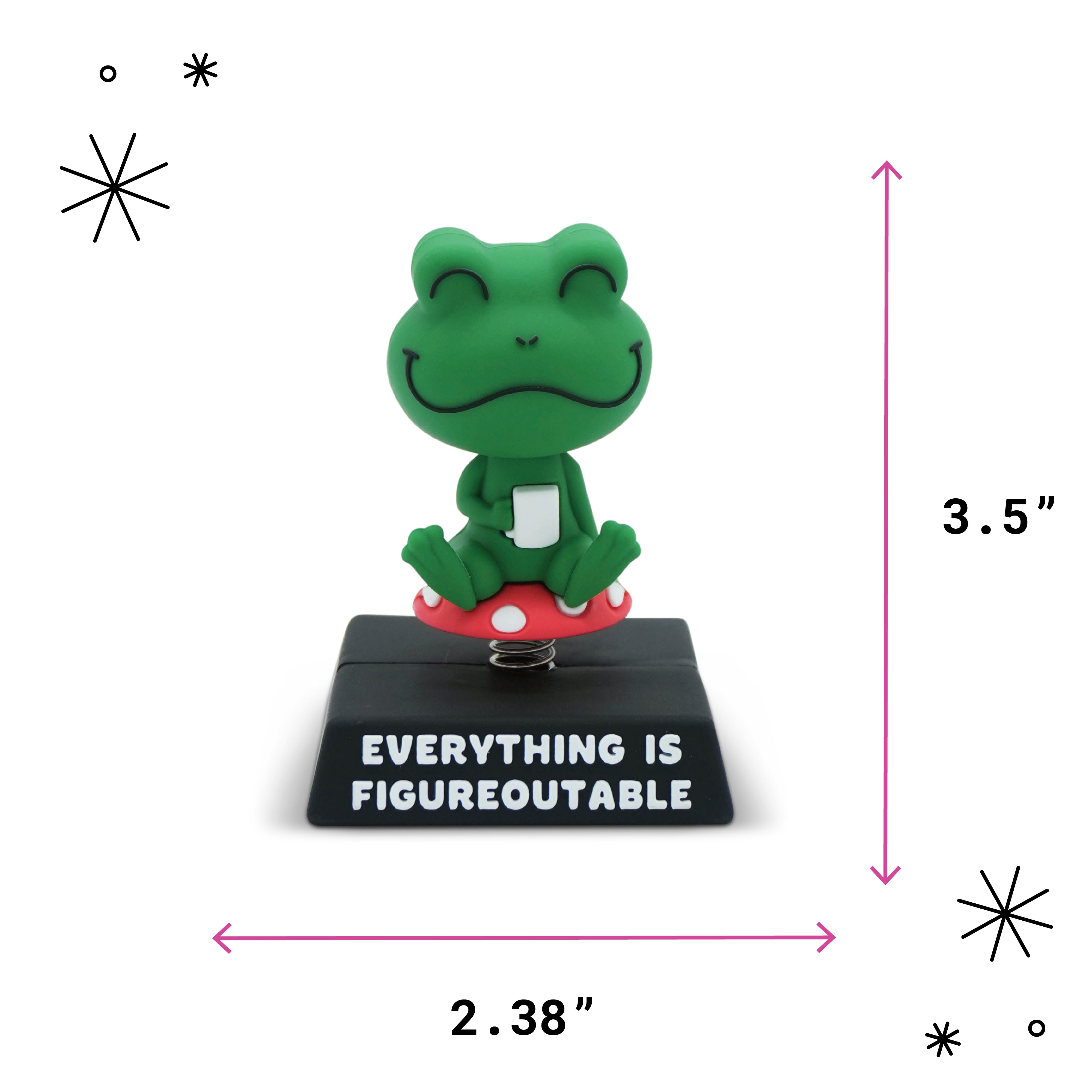 "Everything is Figureoutable" Frog Spring Bobblehead